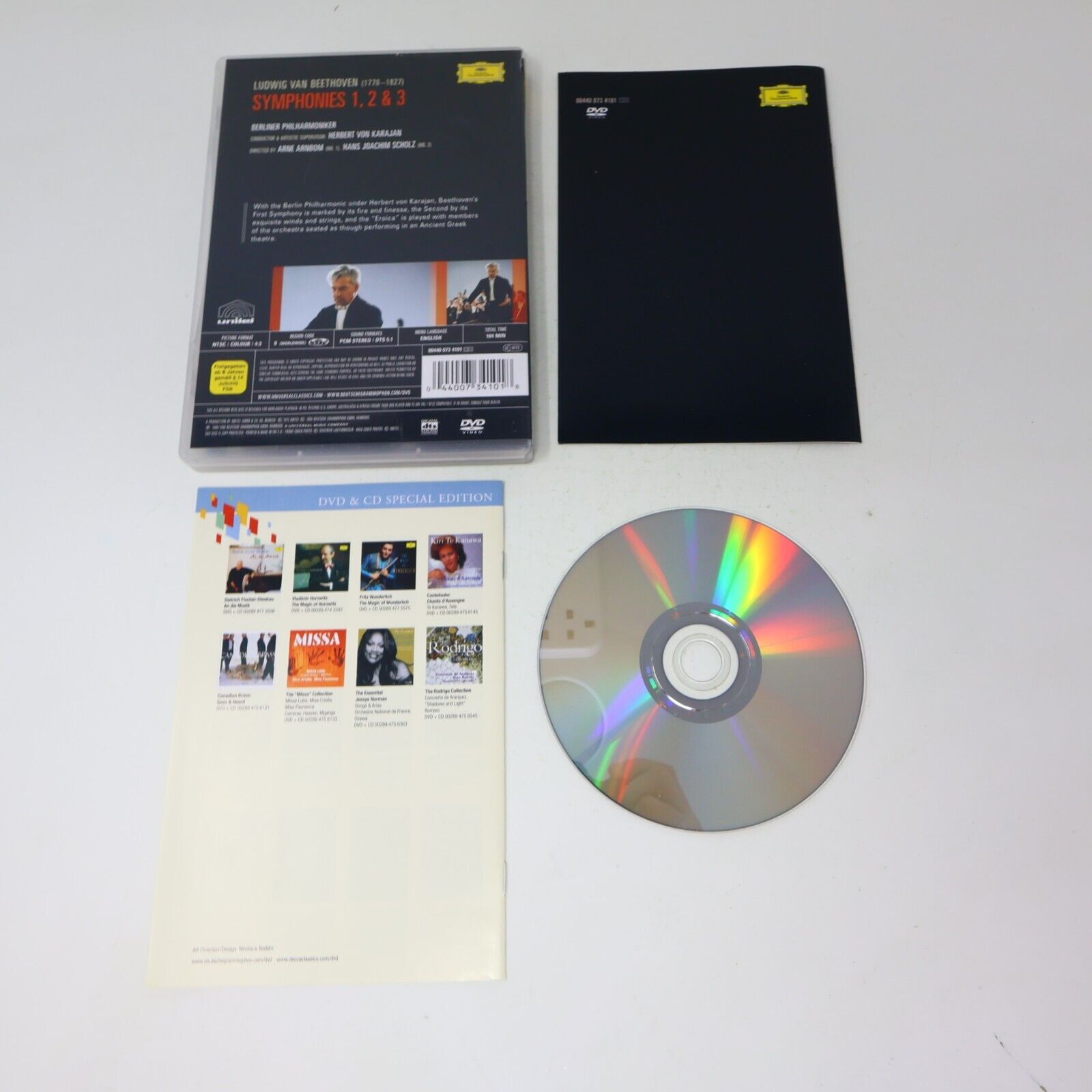 Herbert von Karajan Beethoven Symphonies #1-2-3 Berliner Philharmoniker DVD NTSC
