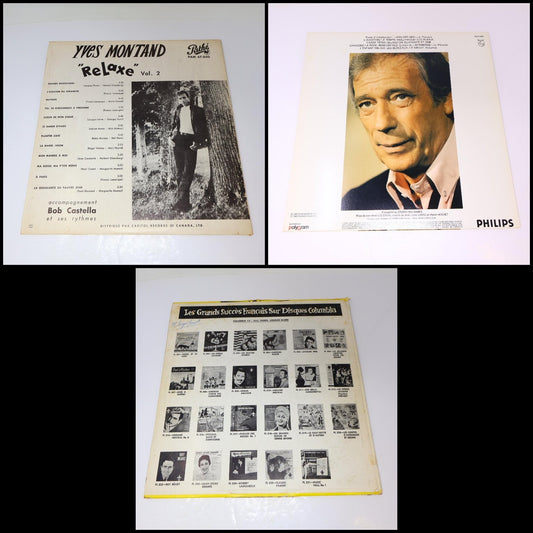 Yves Montand Lot 3 Disques LP Relaxe Vol 2/Dansez Avec/D'Hier et D'Aujourd'Hui