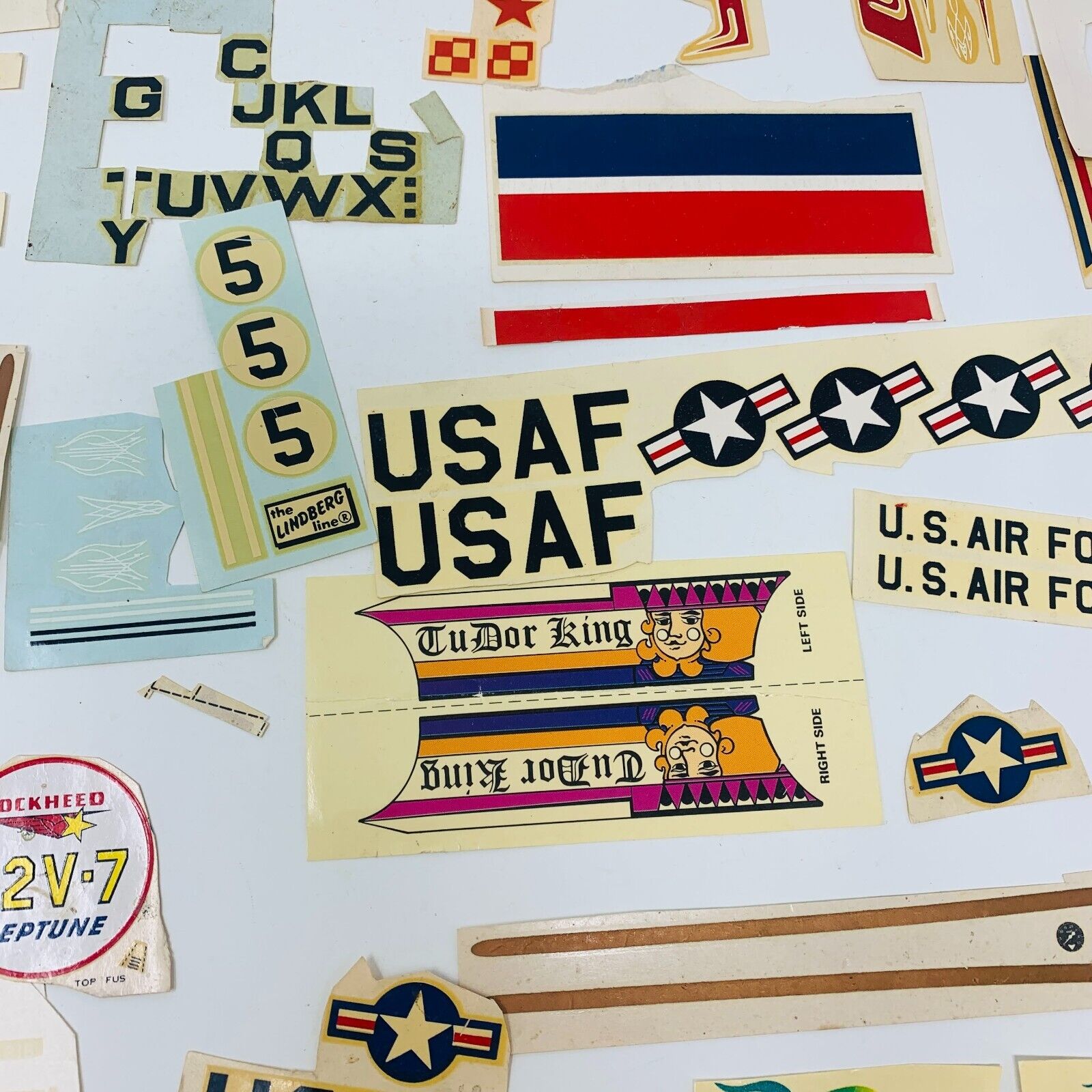 Mixed Lot of Die Cut Decal Sheets for AMT & Others Cars Planes 60-90s Model Kits