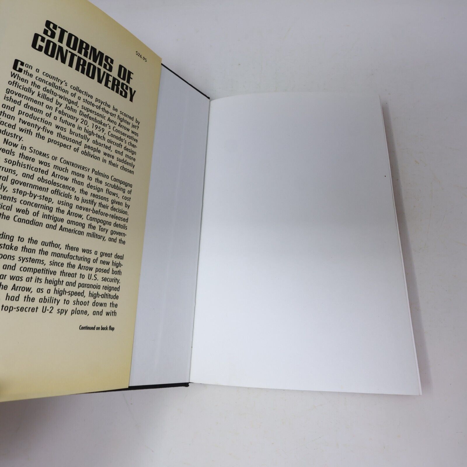 1992 Storms of Controversy the Secret Avro Arrow Files Revealed Palmiro Campagna