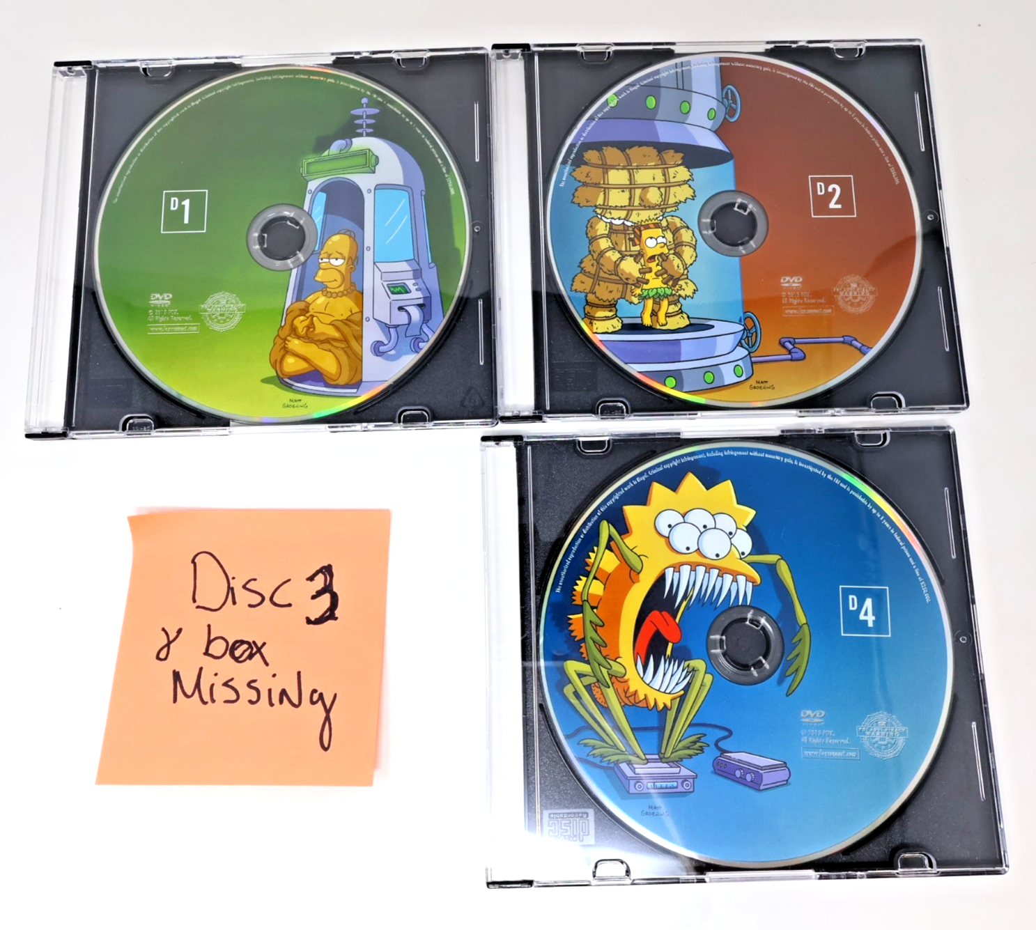 The Simpsons Season 16 DVD Discs 1-2 4 Only Incomplete Missing Disc 3 & Box NTSC