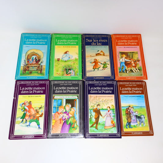 Lot 8 Livres La Petite Maison dans la Prairie #1-8 Laura Ingalls Wilder French