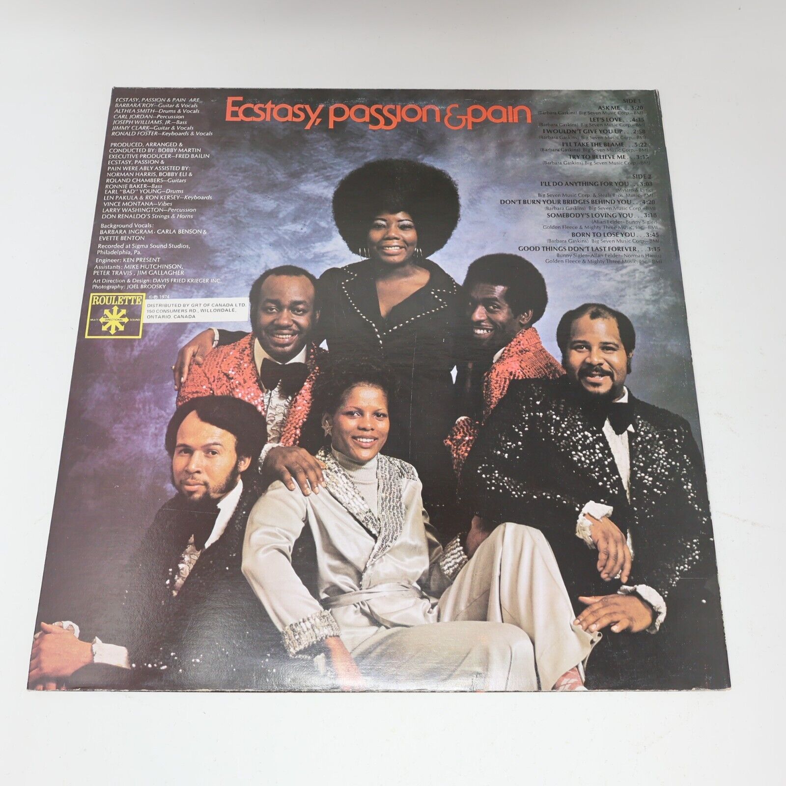Ecstasy, Passion & Pain Self Titled LP Record Vinyl 1974 Roulette 9045-3013 Funk