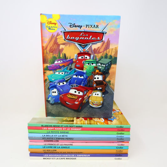 Club du Livre Mickey Lot 13 Livres Disney Cendrillon/Les Bagnoles/Petite Sirène