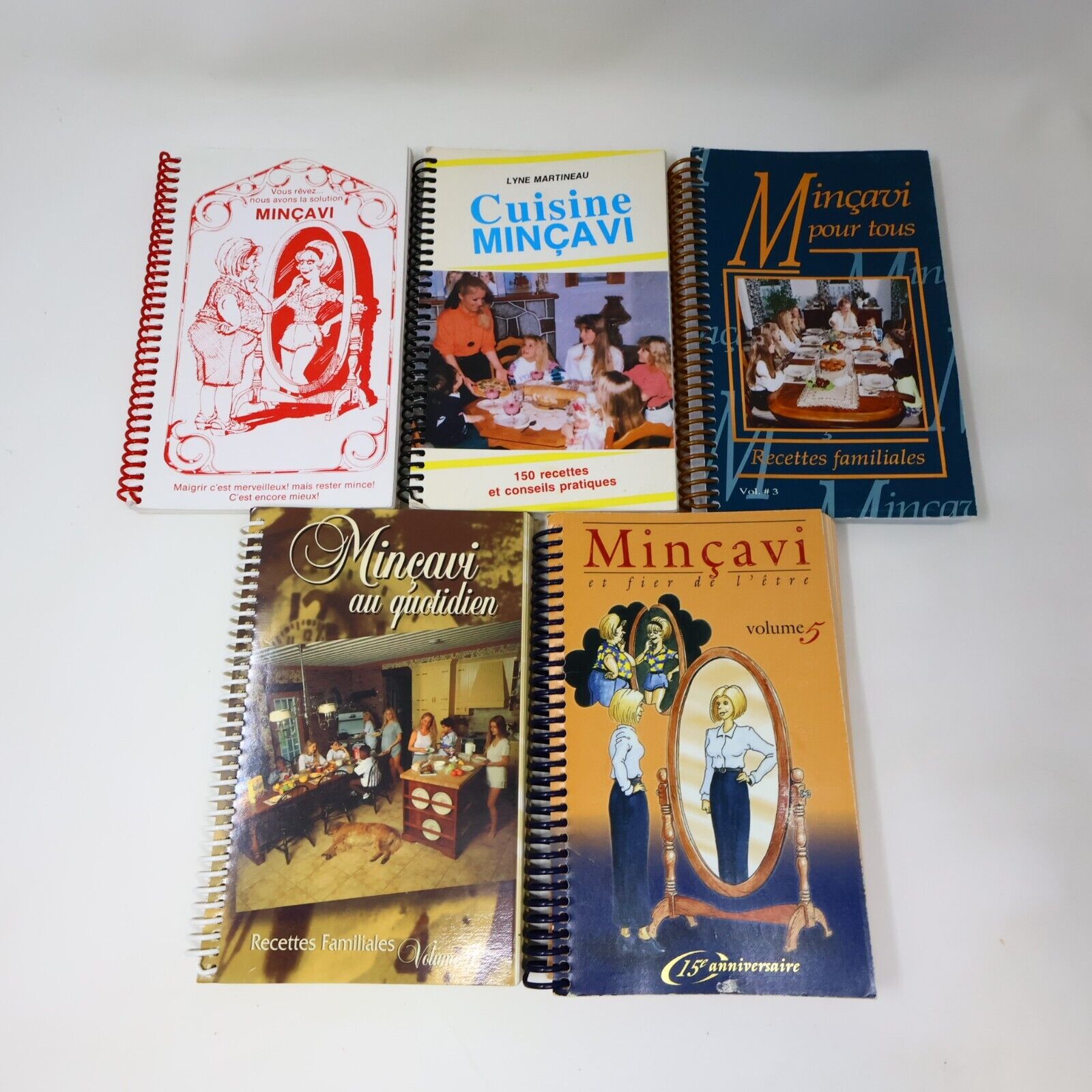 Lot 5 Livres Recettes Cuisine Minçavi #1-5 de Lyne Martineau Français 90s French