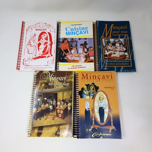 Lot 5 Livres Recettes Cuisine Minçavi #1-5 de Lyne Martineau Français 90s French