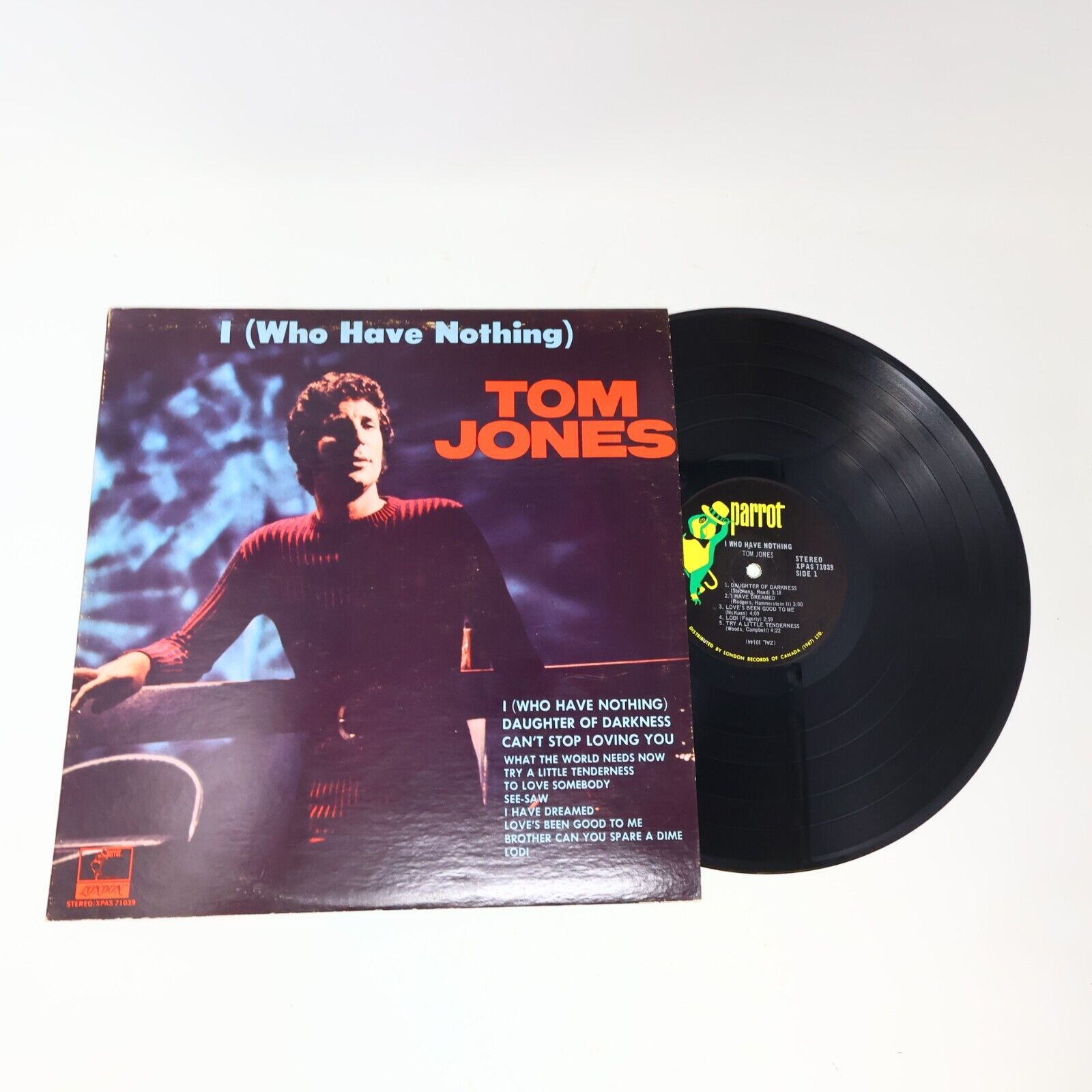 Tom Jones I (Who Have Nothing) LP Record Vinyl Parrot XPAS 71039 Canada 1967