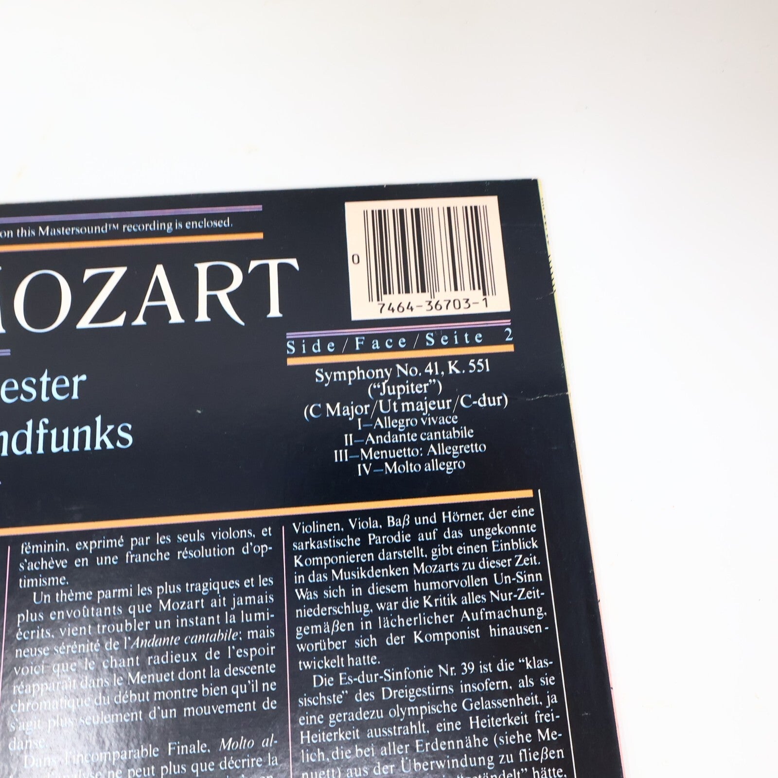 Kubelik/Mozart Symphony #40 K 550 #41 K 551 Bayerischen LP Record Vinyl IM 36703