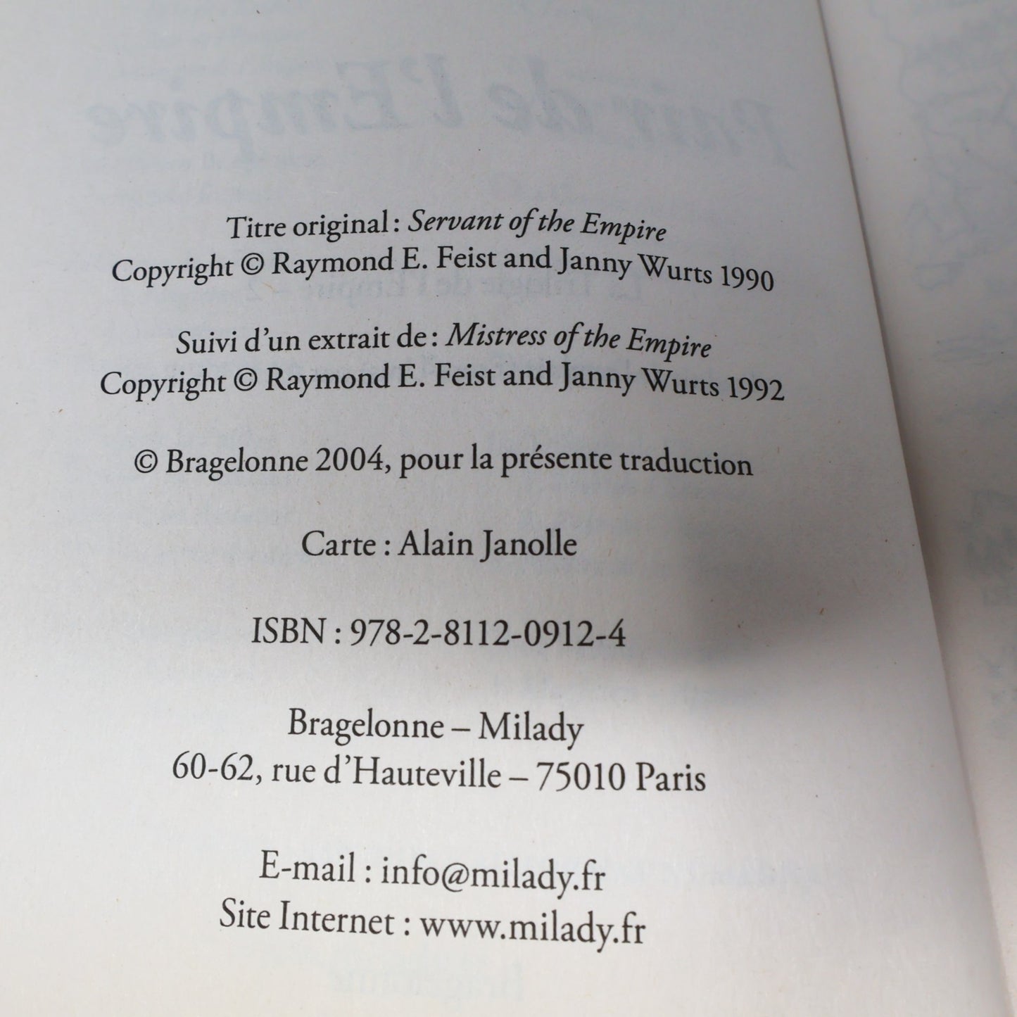 La Trilogie de l'Empire #2 Pair de l'Empire Raymond E. Feist/Janny Wurst Milady