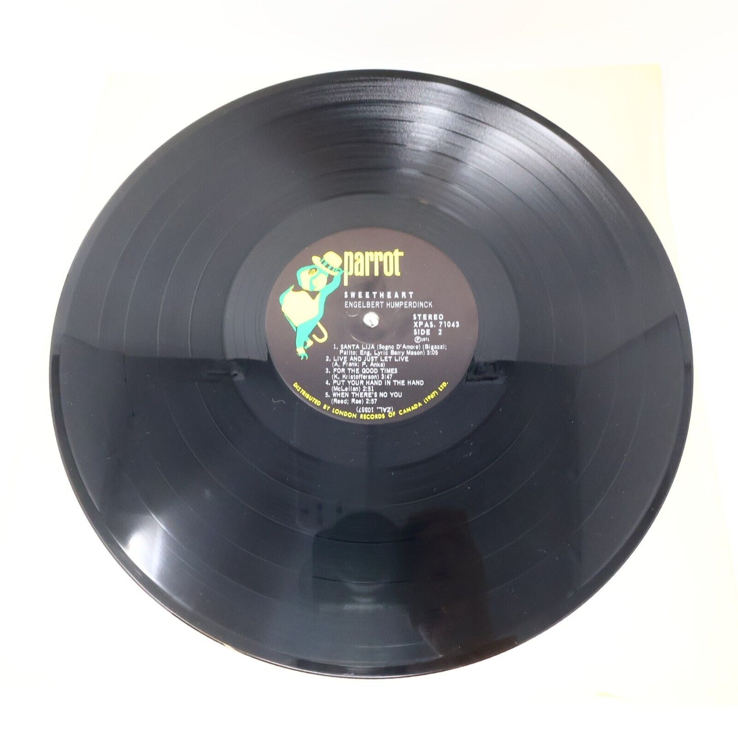 Engelbert Humperdinck Sweetheart LP Record Vinyl 1971 Canada Parrot XPAS 71043