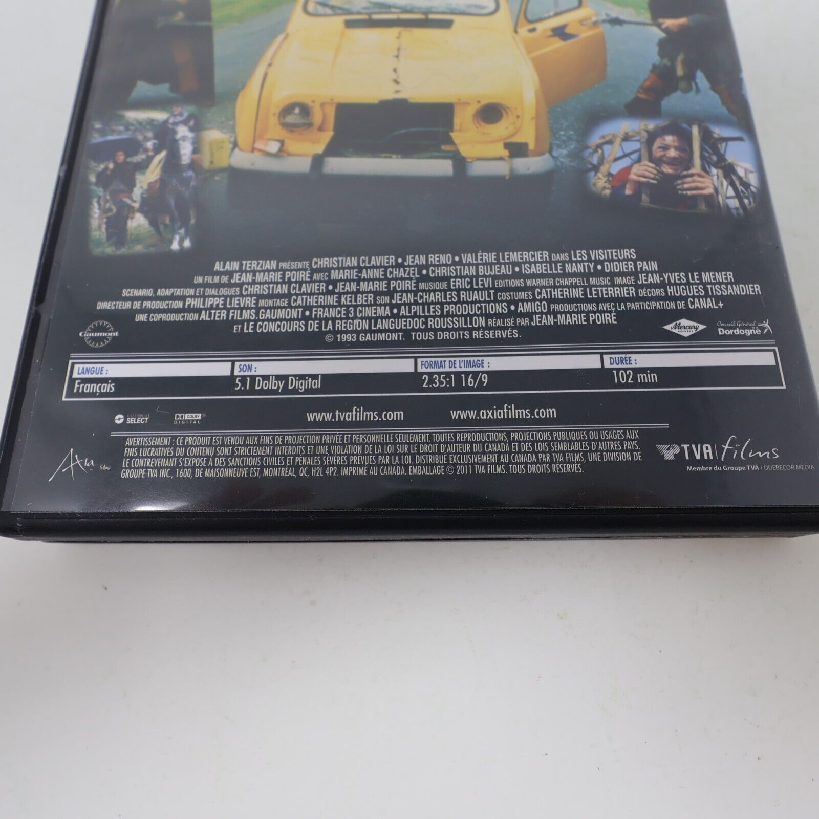 Les Visiteurs DVD NTSC Région 1 Testé Jean Reno/Christian Clavier Voyage Temps