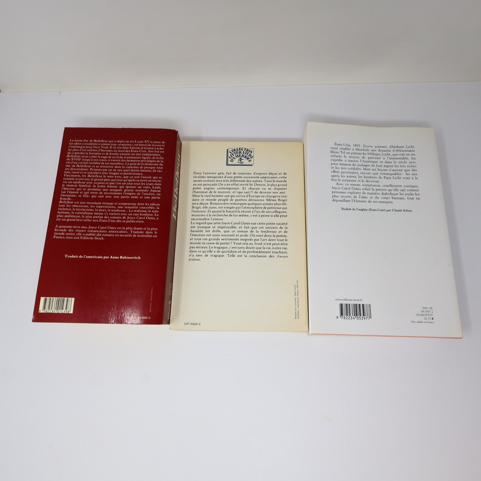Joyce Carol Oates Lot 3 Livres Bellefleur/Amours Profanes/Mon Coeur Mis à Nu PB