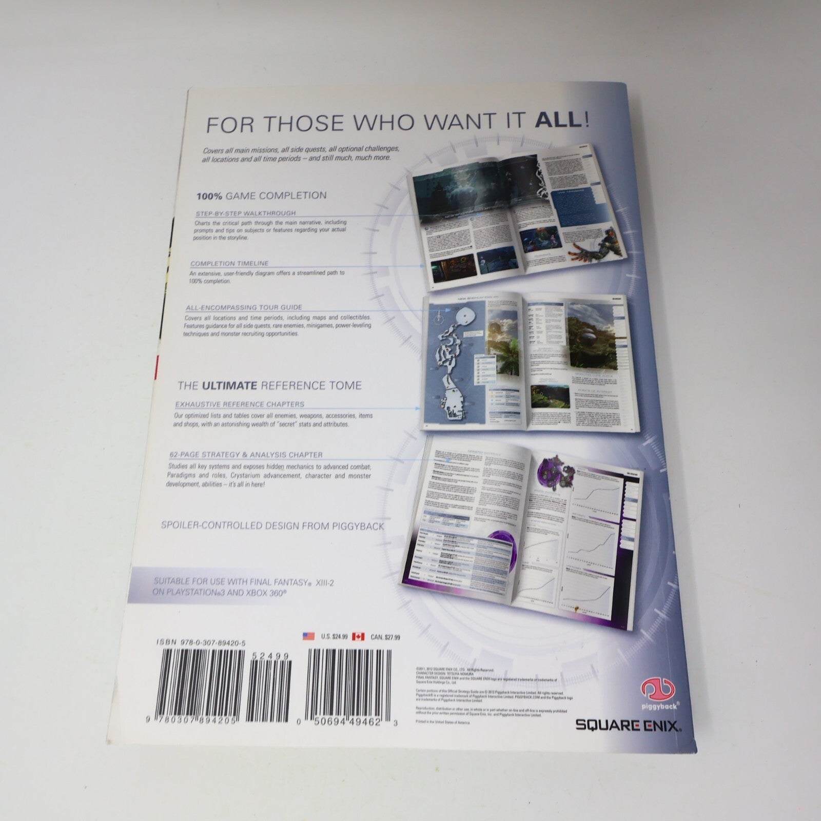 2012 Final Fantasy Xiii-2 the Complete Official Guide Piggyback Video Game Guide