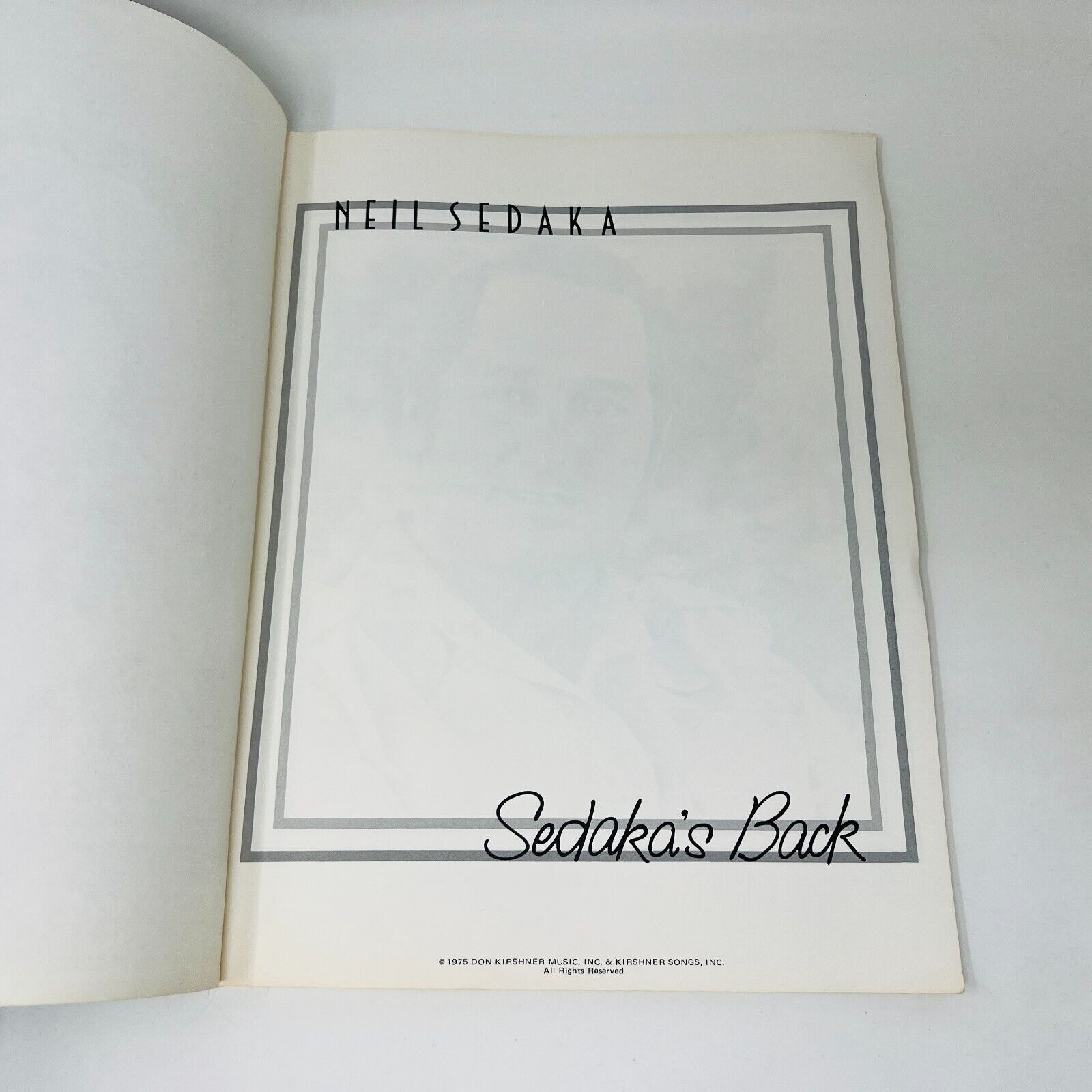 1975 Neil Sedaka's Back Songbook Sheet Music Piano Vocal Guitar Paperback Pop