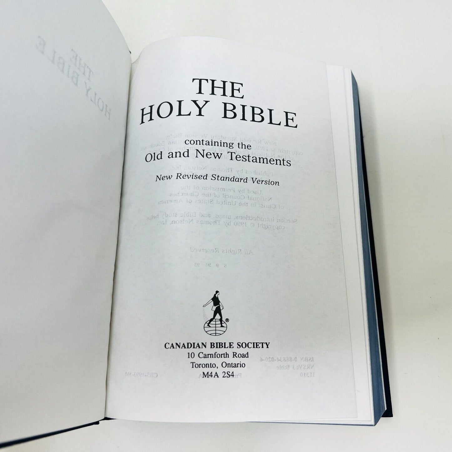 1993 Holy Bible NRSV Canadian Bible Society Hardcover New Revised Standard Vers.