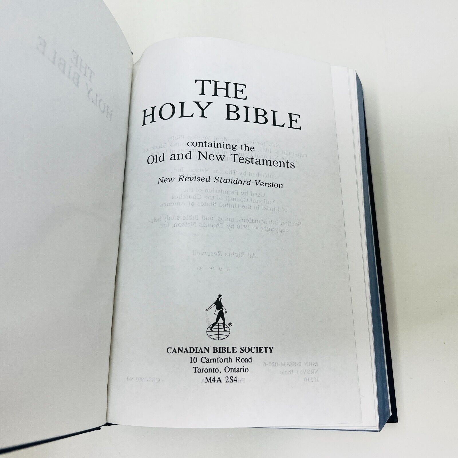1993 Holy Bible NRSV Canadian Bible Society Hardcover New Revised Standard Vers.
