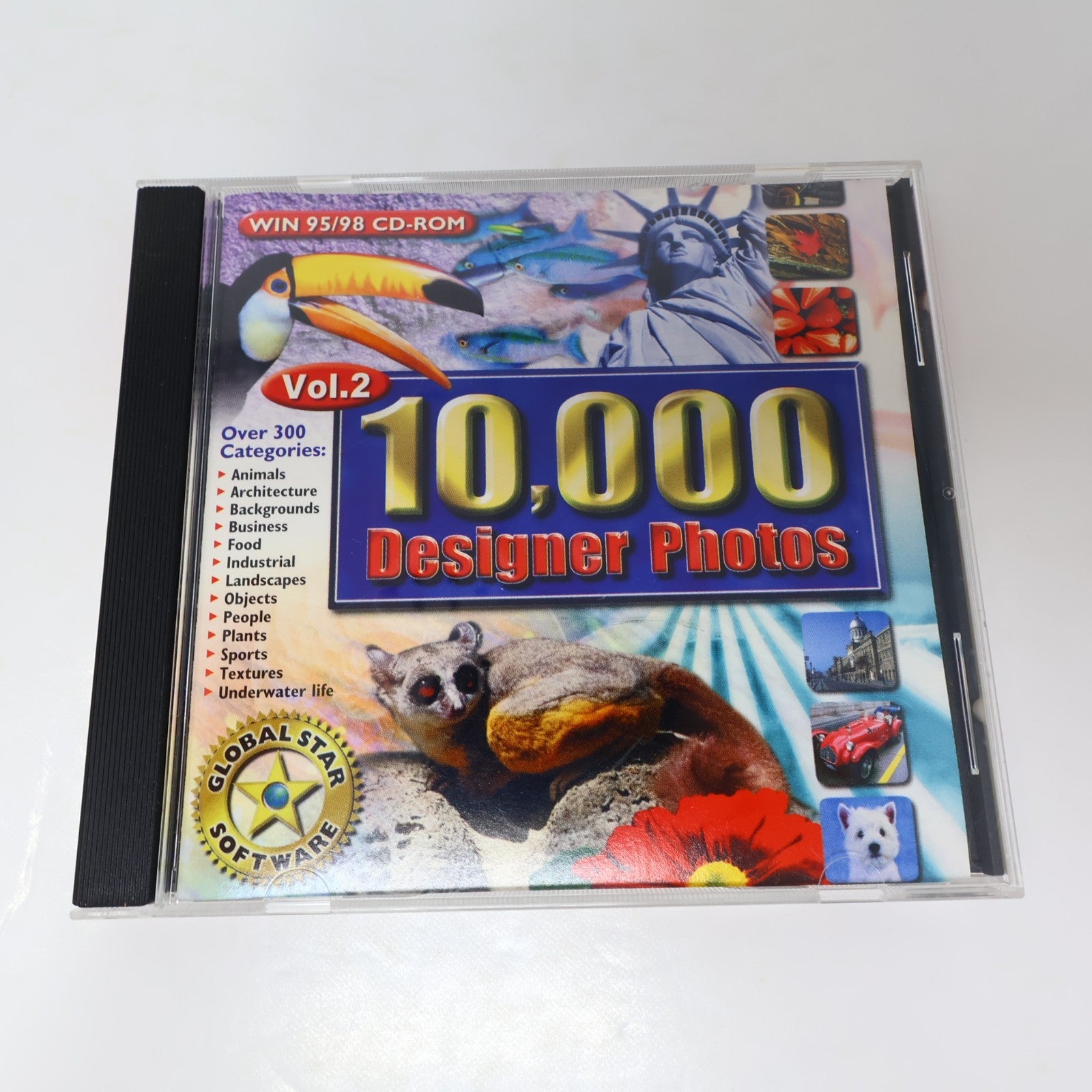 10,000 Designer Photos #1-2 CD-Rom Lot For Windows 95/98 Animals/Birds/Nature