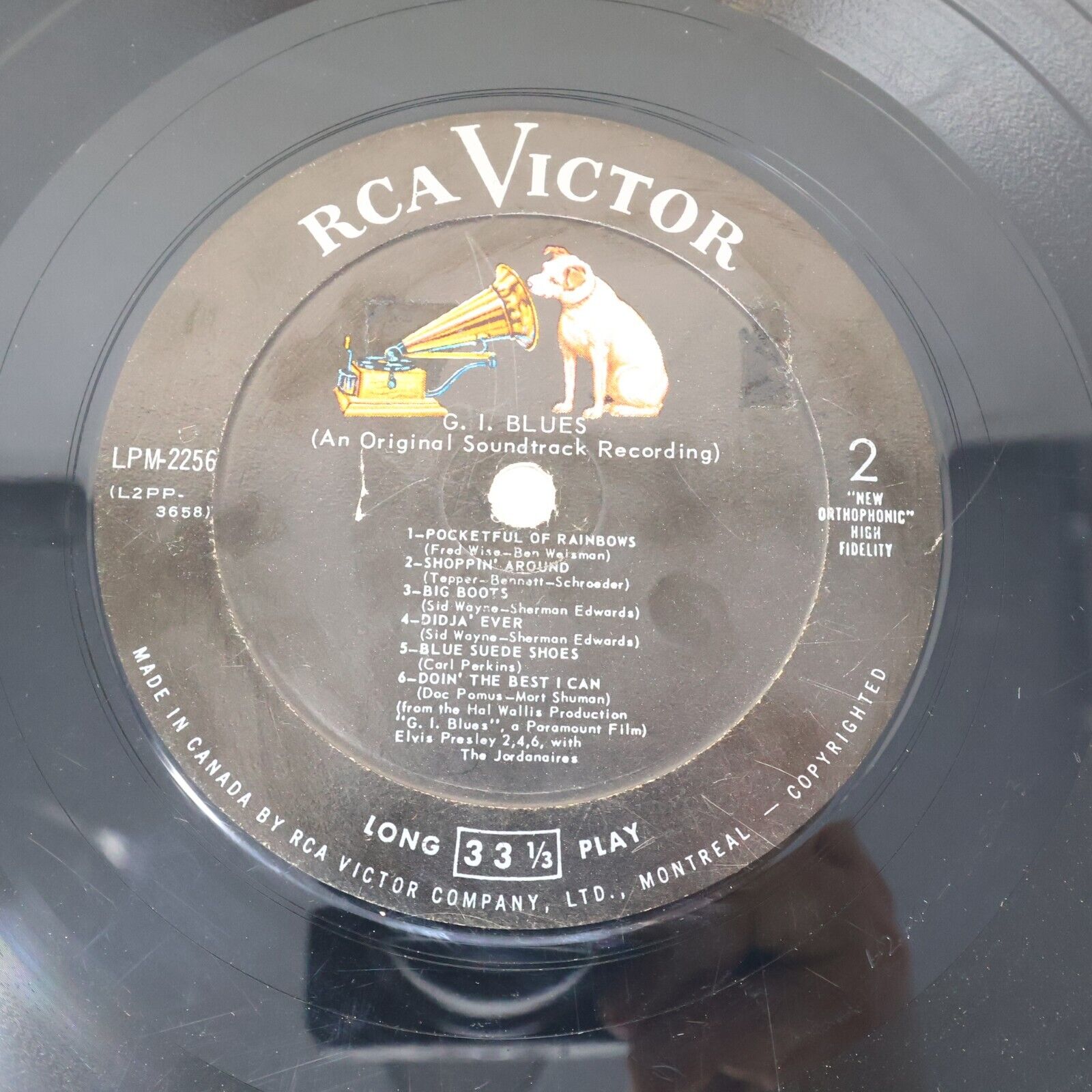 Elvis Presley G. I. Blues LP Record Vinyl RCA Victor LPM-2256 Canada 1960 Mono