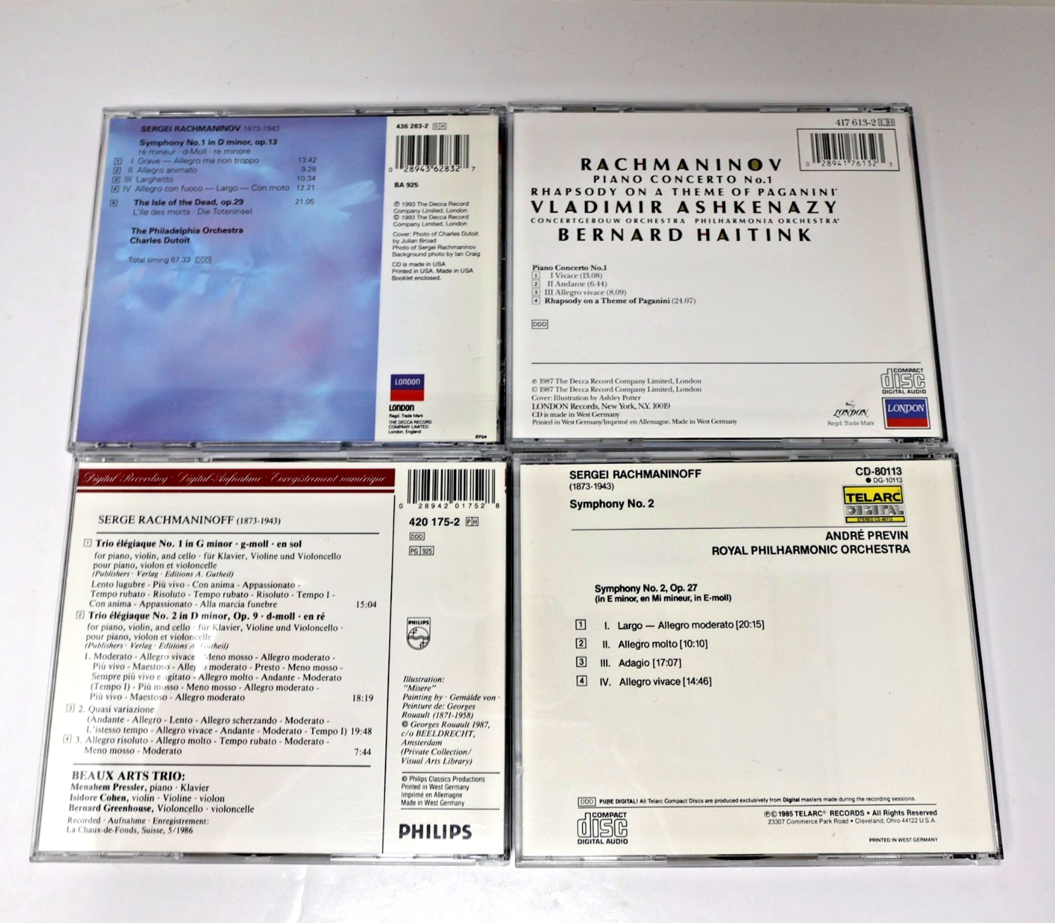 Rachmaninov 10 CD Lot Ashkenazy/John Browning/Helfgott/Haitink/Dutoit/Prévin