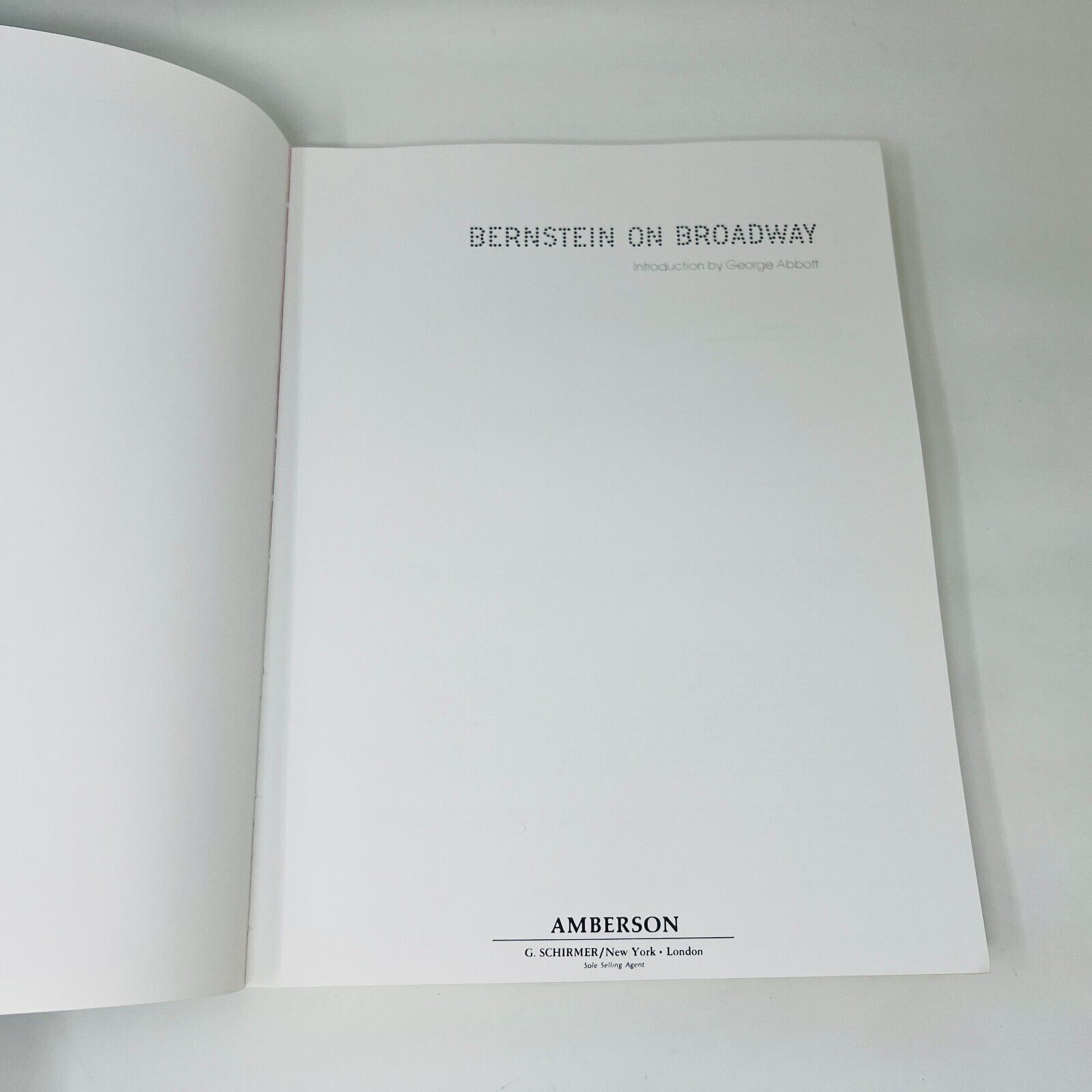 1981 Bernstein on Broadway Songbook Piano Vocal Amberson/Shirmer Paperback
