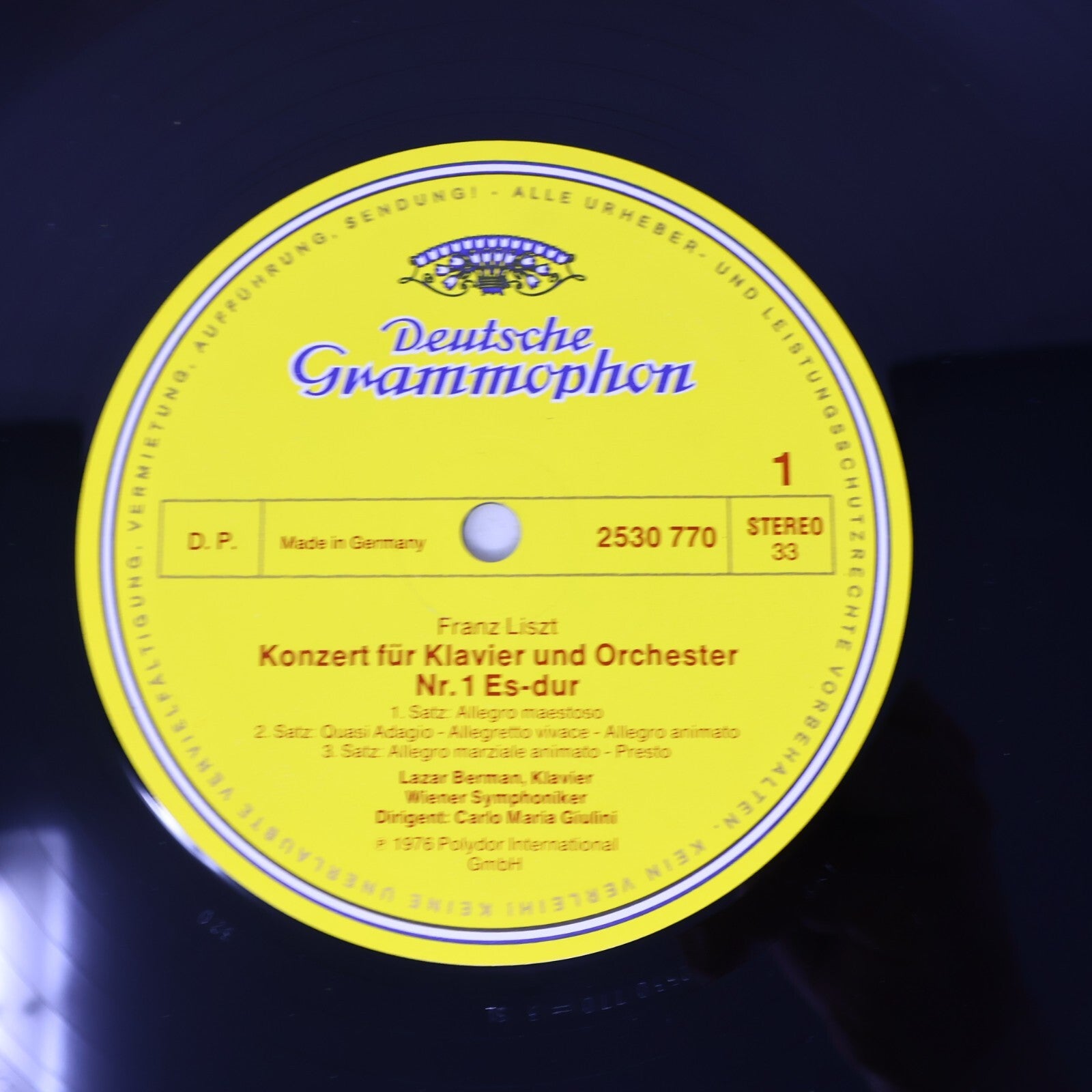 Liszt Lazar Berman Giulini Wiener Piano Concertos 1976 LP Record Vinyl 2530 770