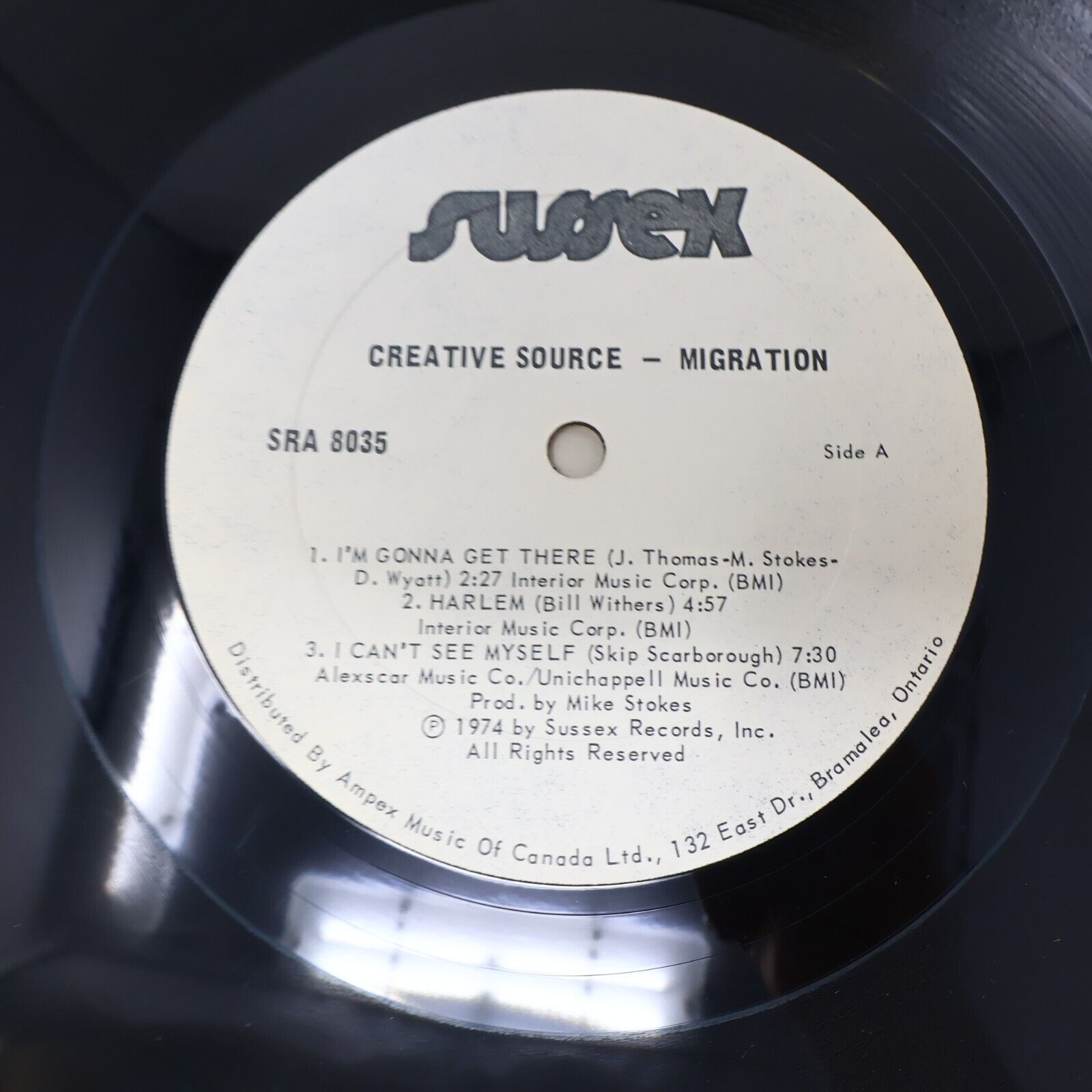 Creative Source Migration LP Record 1974 SRA-8035 Sussex Canada Soul Funk
