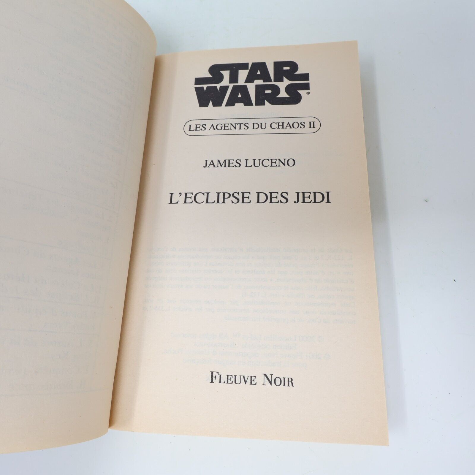 2002 L'Eclipse des Jedi Agents Chaos #2 de James Luceno Le Nouvel Ordre Jedi PB
