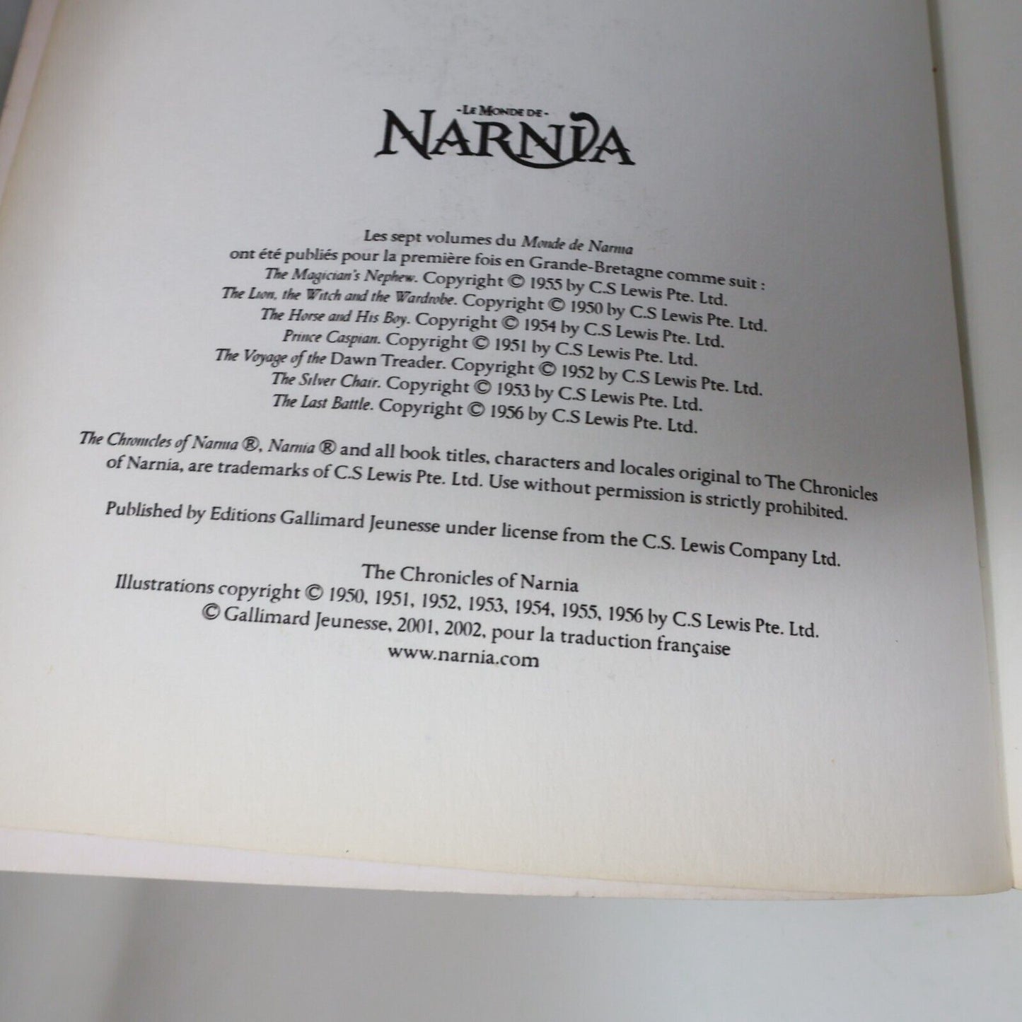 2010 Le Monde de Narnia C. S. Lewis Omnibus Fantasy Illustré Gallimard Français