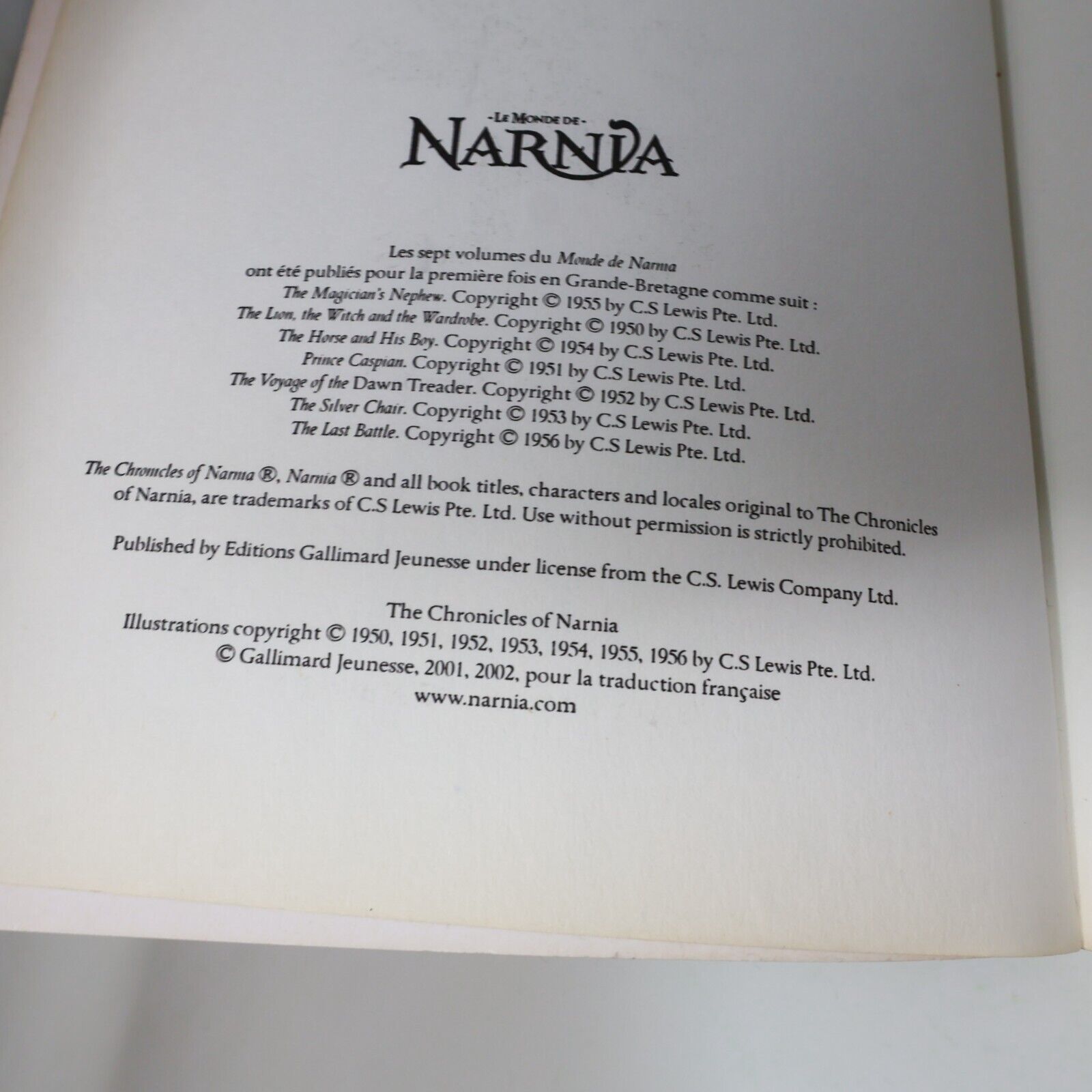 2010 Le Monde de Narnia C. S. Lewis Omnibus Fantasy Illustré Gallimard Français