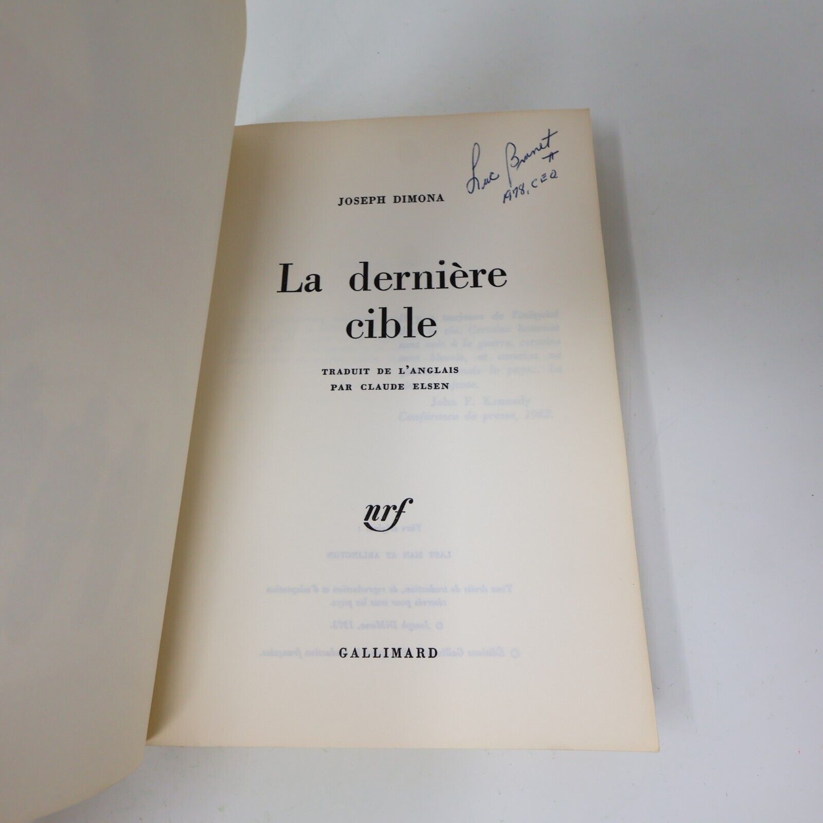 Lot 2 Joseph Dimona nrf La Dernière Cible Vengeance Atomique Livres Français 70s