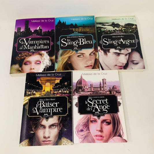 Les Vampires de Manhattan #1-5 de Melissa de la Cruz Lot Français Blue Bloods PB