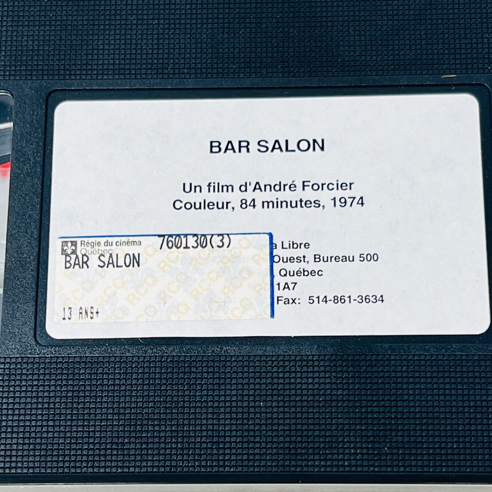 Bar Salon VHS Testé Film de André Forcier Cinéma D'ici Québec Jacques Marcotte