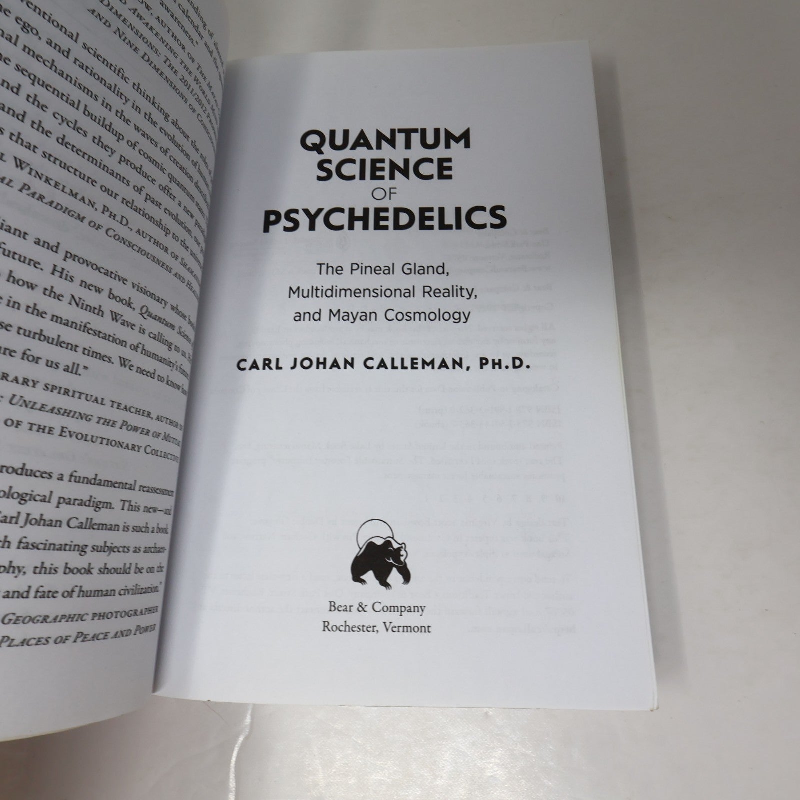 Quantum Science of Psychedelics Carl Johan Calleman Bear & Co 2020 PB 1st Print