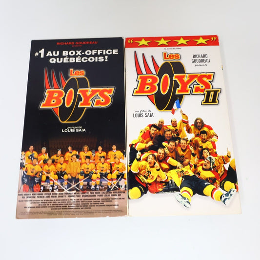 Les Boys 1 & 2 Lot VHS NTSC Testés Français Québec Comédie Hockey Rémy Girard