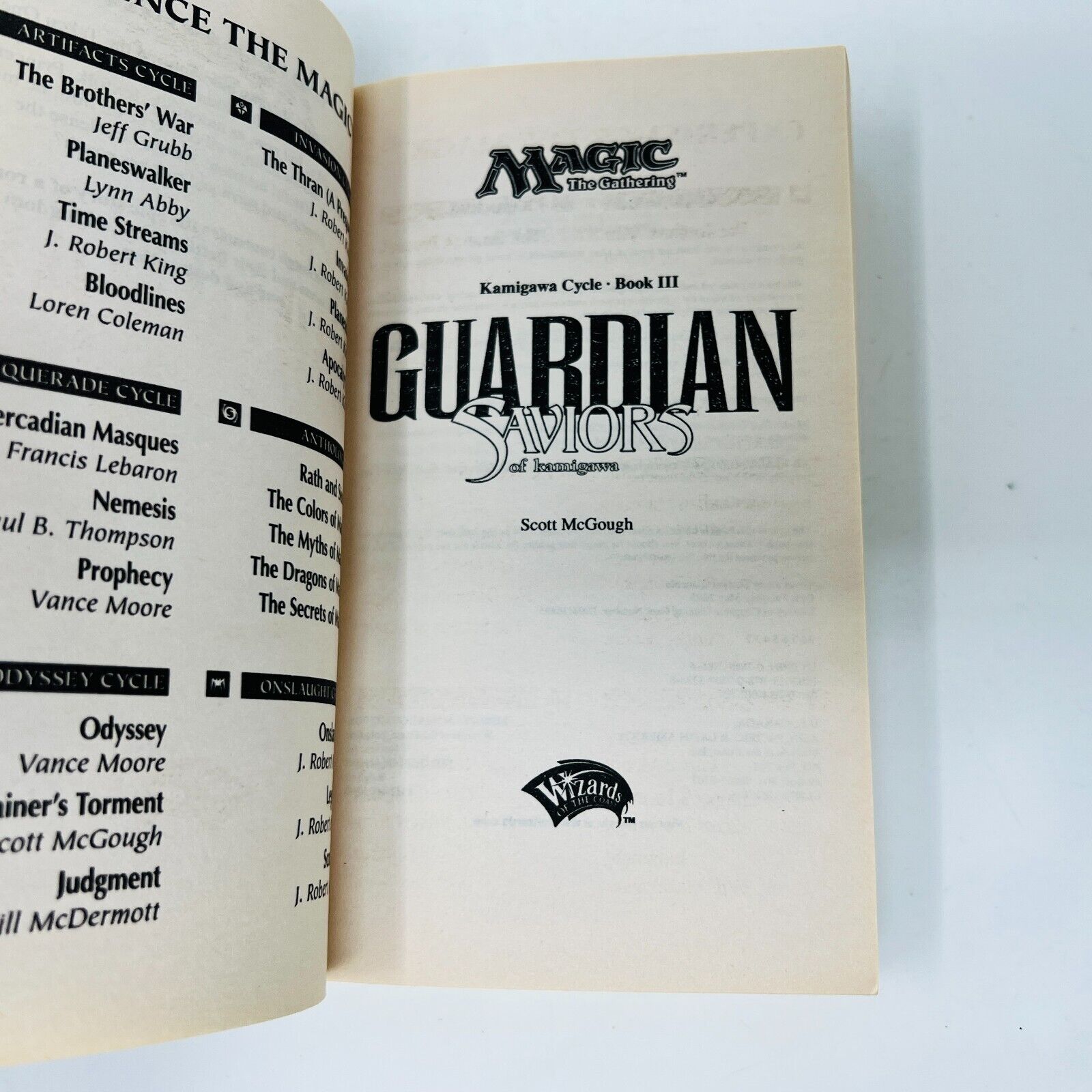 Guardian Saviors of Kamigawa Cycle Book #3 Magic The Gathering by Scott McGough
