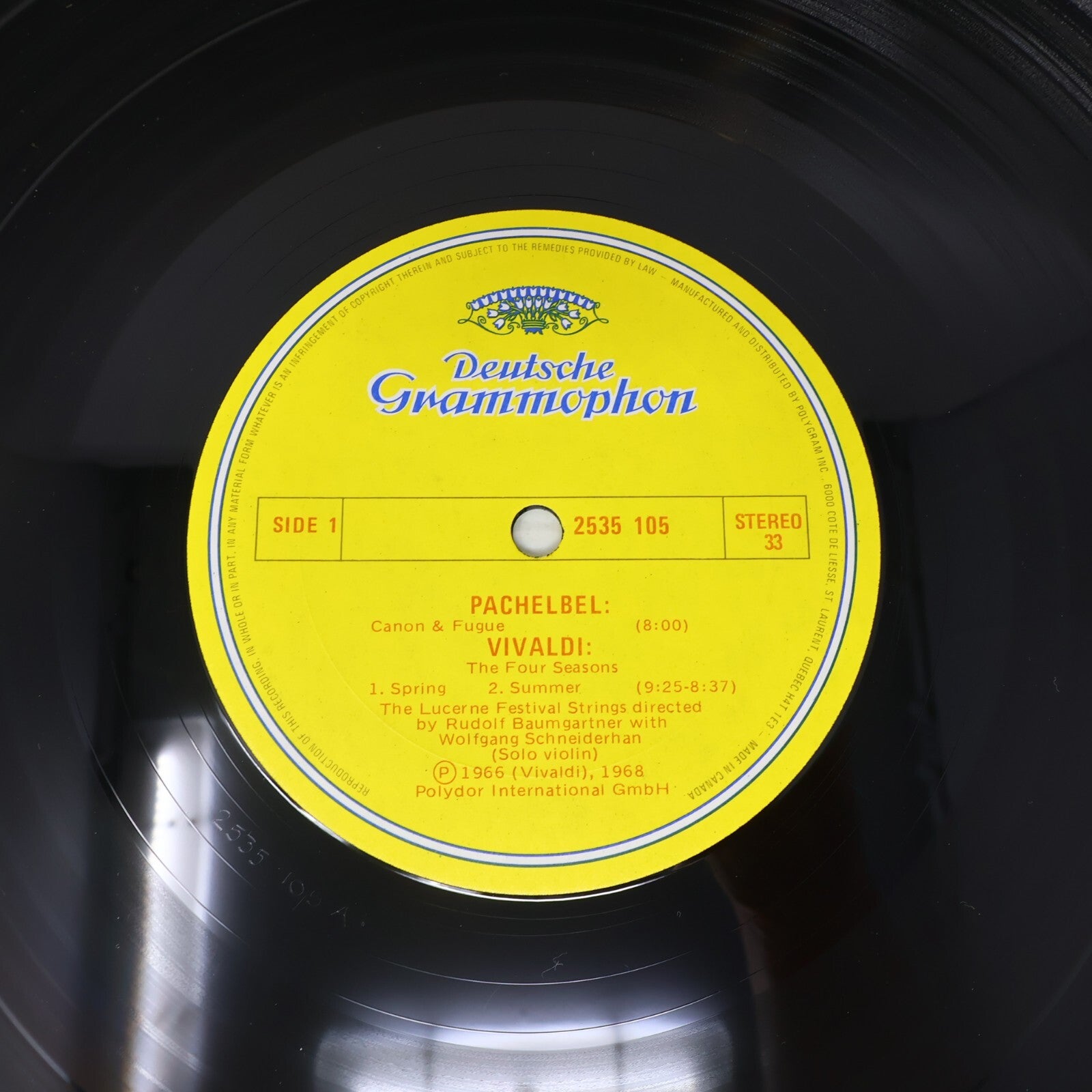 Four Seasons/Adagio/Canon & Gigue Lucerne Festival Baumgartner Record 2535 1 105