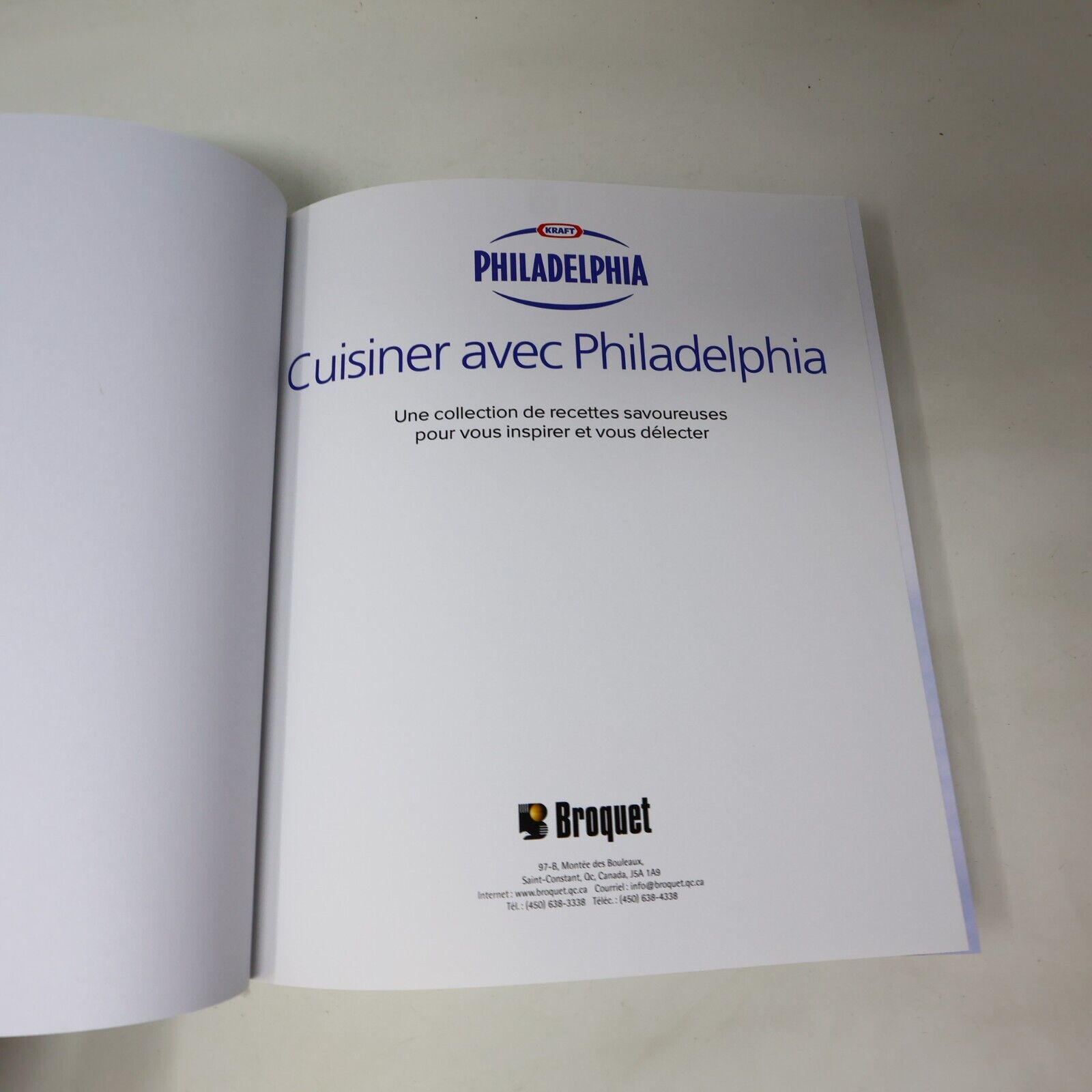 2012 Cuisiner avec Philadelphia Recettes Français Livre Broquet Hardcover HC