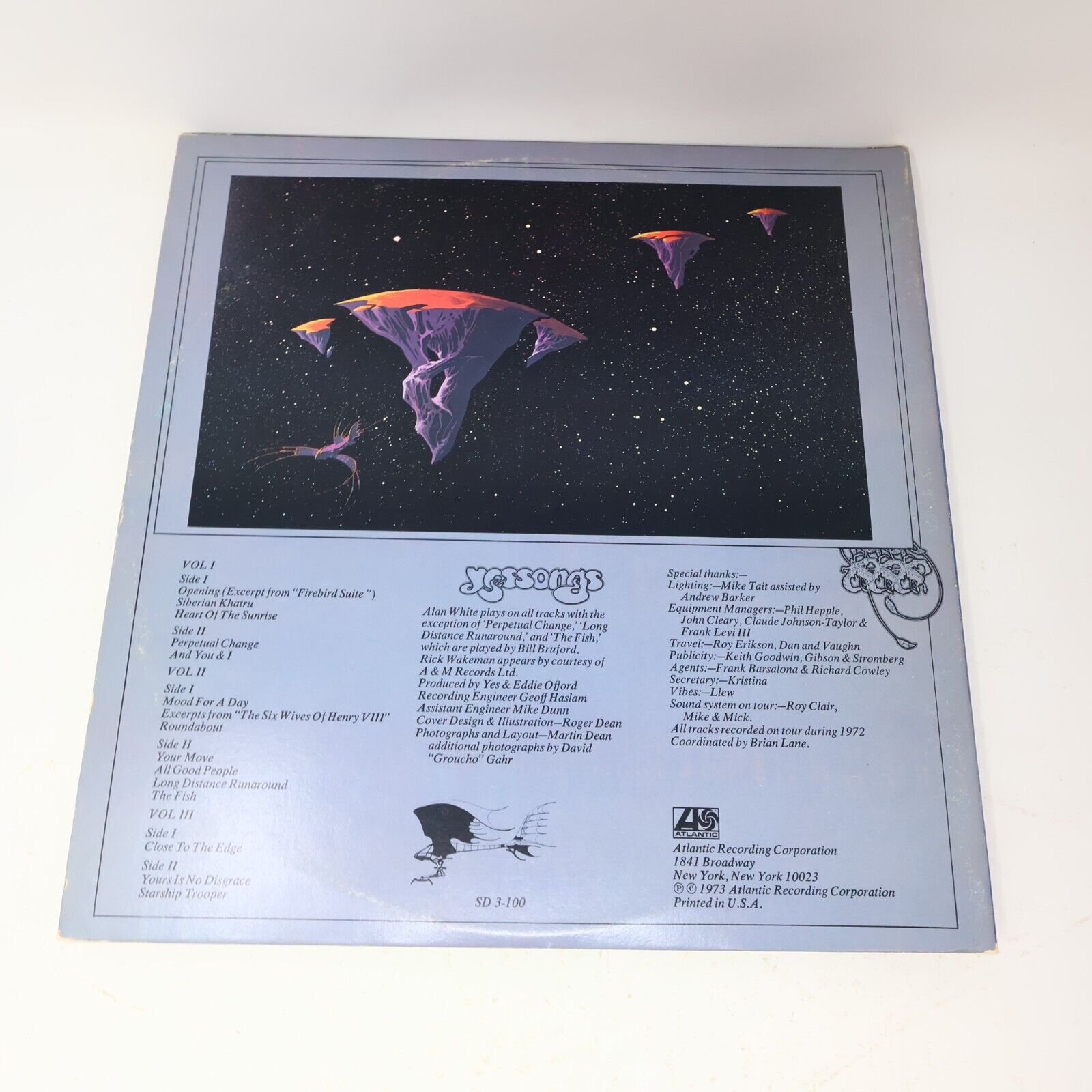 Yes Yessongs 3x LP Record Vinyl 1973 Canada Atlantic SD 3-100 Booklet Included