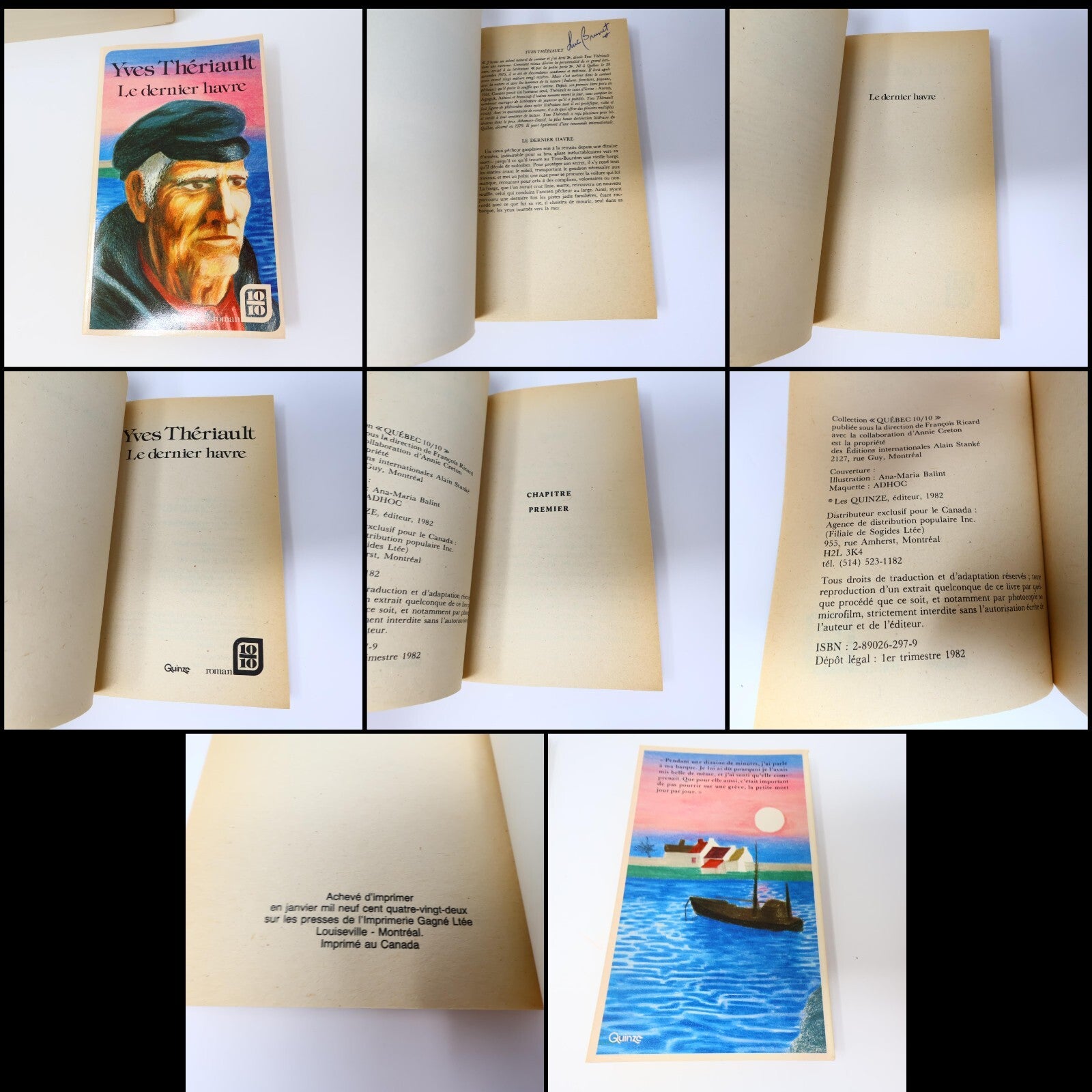 Yves Thériault Lot 8 Livres Agaguk/Quête de l'Ourse/Le Dernier Havre Roman PB