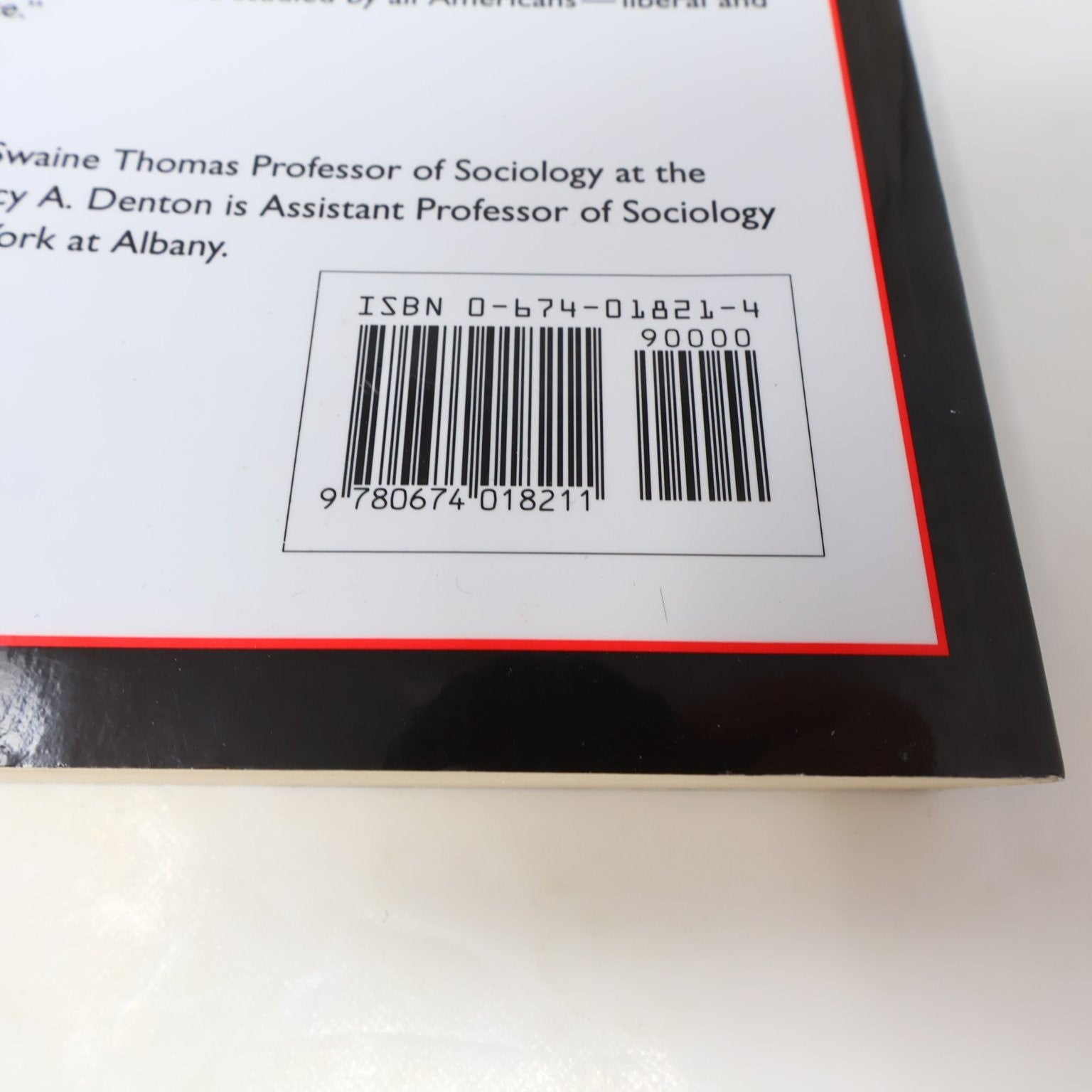 American Apartheid Massey Denton 1993 Paperback Sociology Harvard Press Book