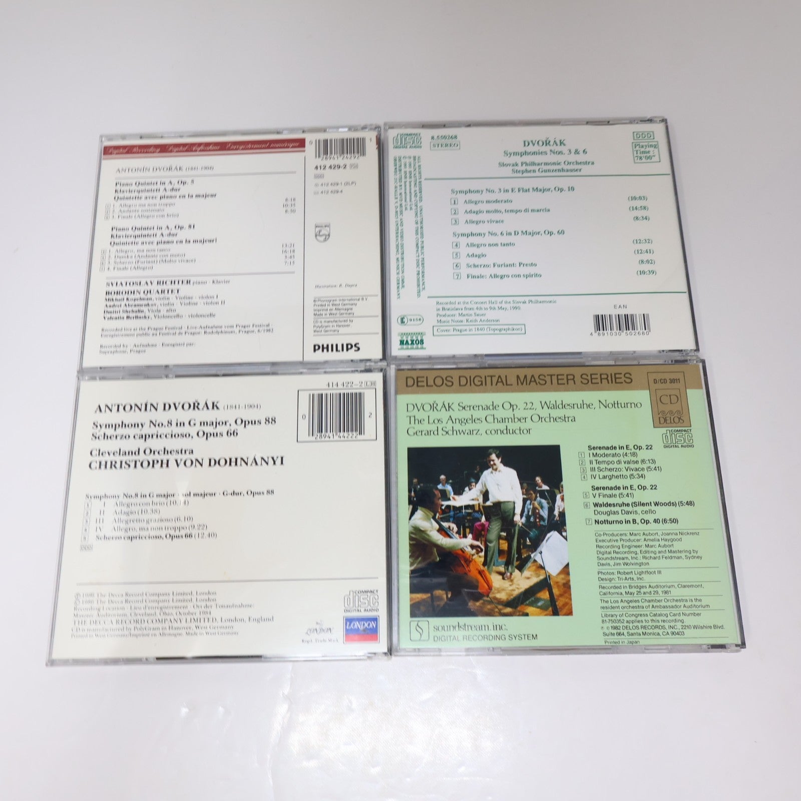 Dvorak 10 CD Lot Piano Quintets/Symphonies 3 6 8/Serenade/Waldesruhe/Overtures