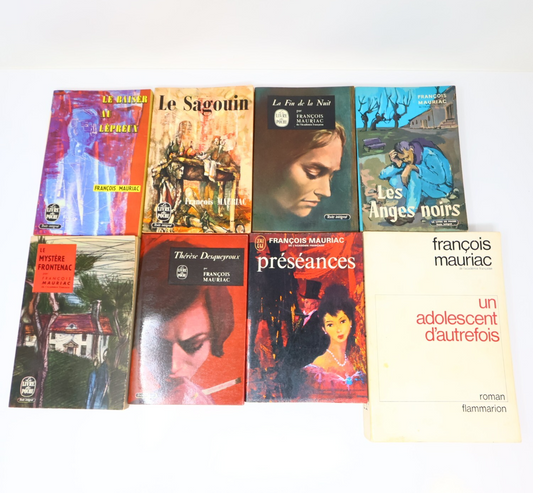 François Mauriac Lot 8 Livres Préséances/Mystère Frontenac/Anges Noirs Roman 60s