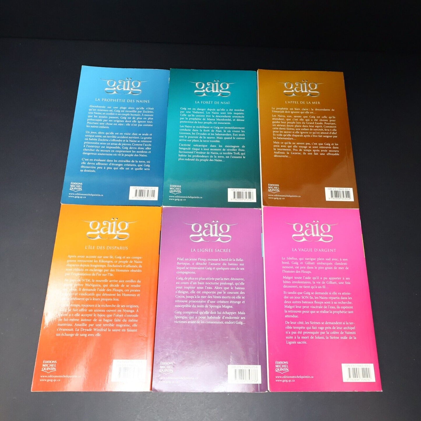 Lot 6 Livres Gaïg #1-5 7 de Dynah Psyché Éditions Michel Quintin Français French
