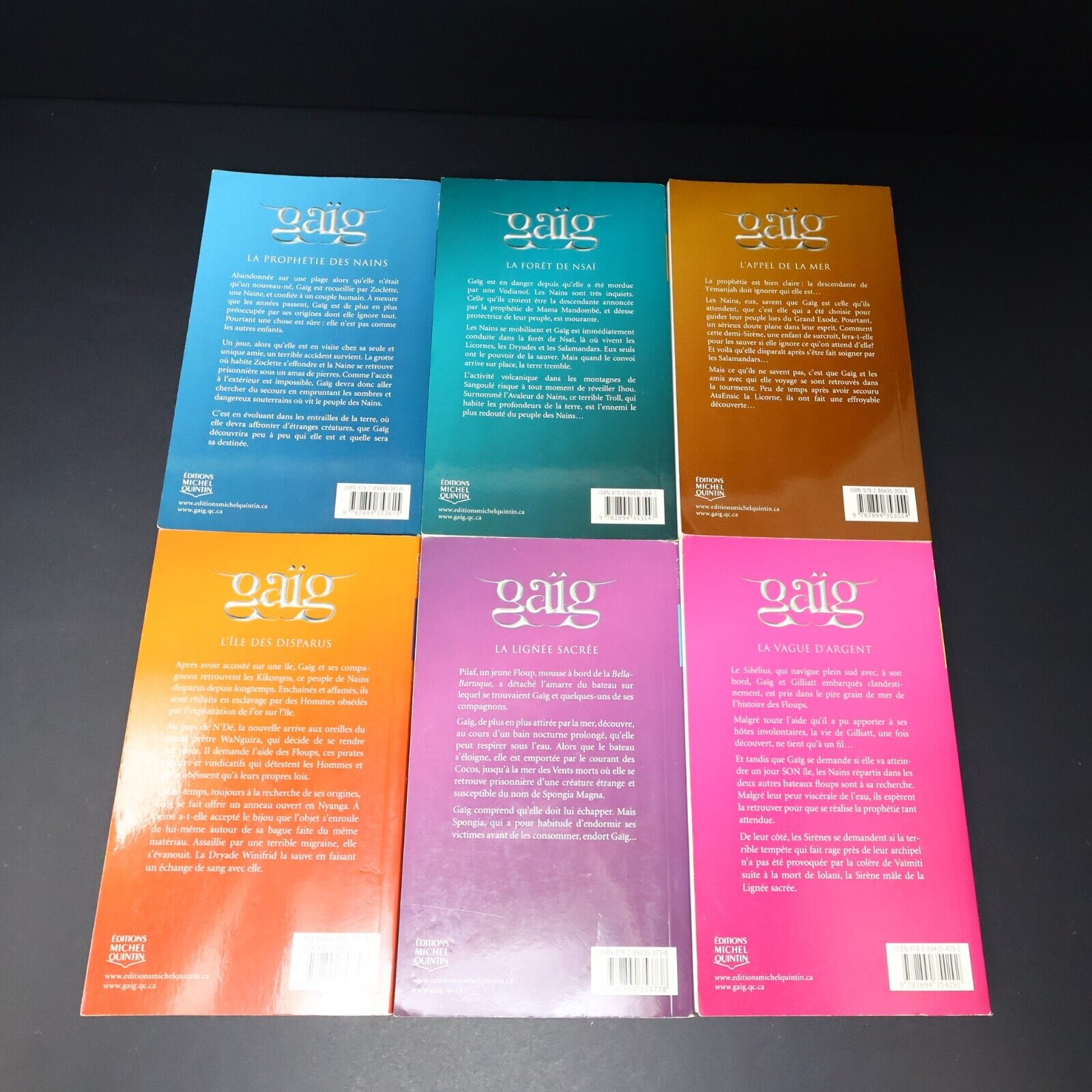 Lot 6 Livres Gaïg #1-5 7 de Dynah Psyché Éditions Michel Quintin Français French