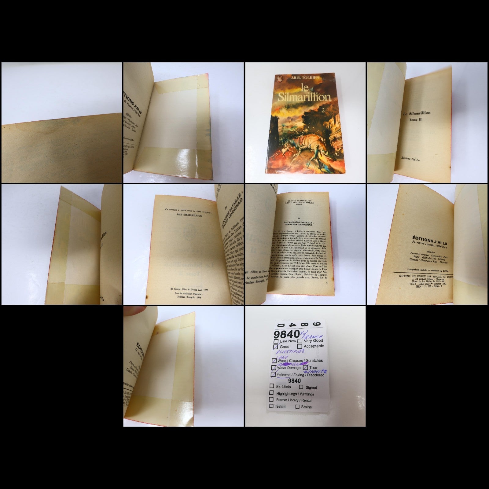 Le Silmarillion #1-2 Série Complète Lot 2 Livres J'ai Lu Tolkien Fantasy 1980 PB
