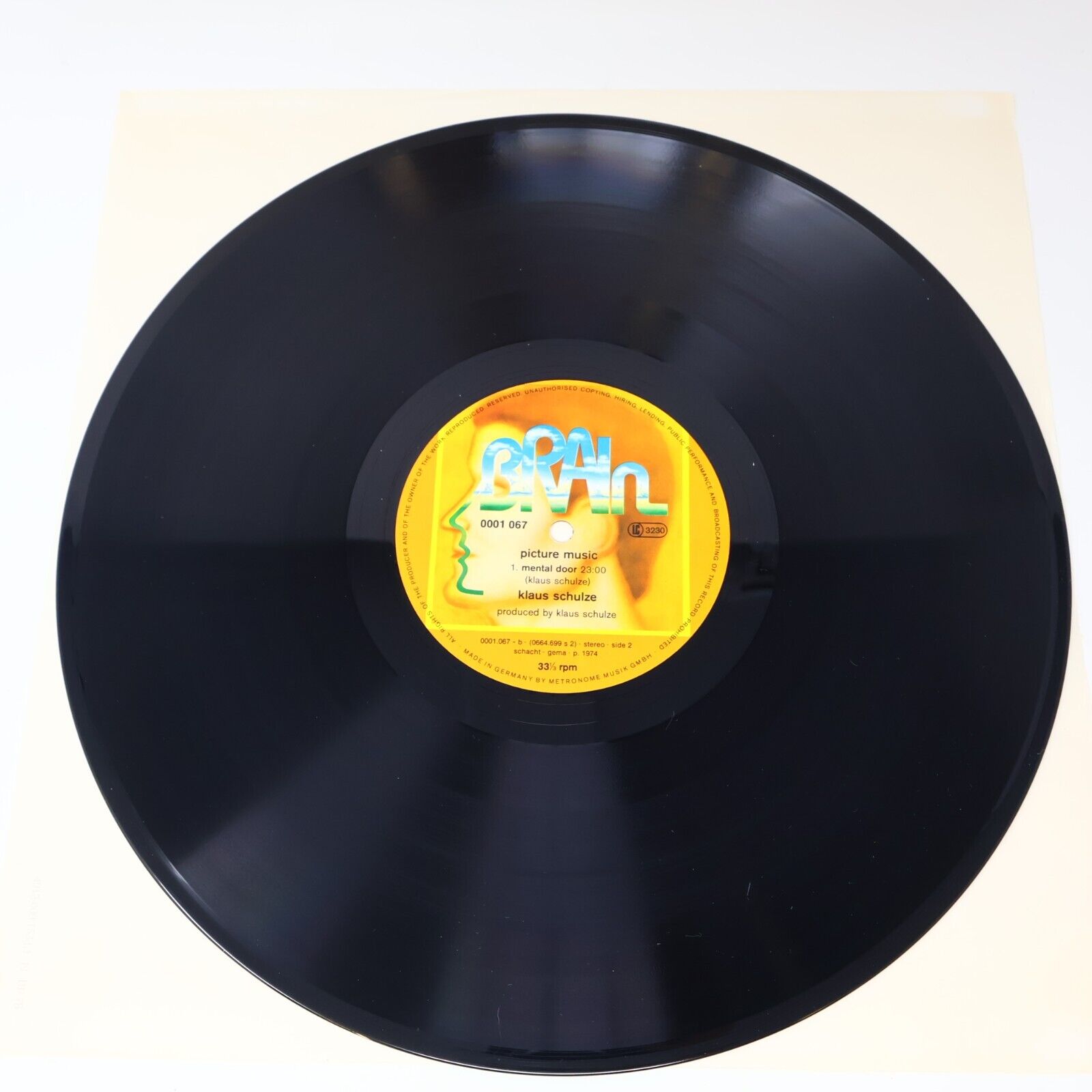Klaus Schulze Picture Music LP Record Vinyl 1970s Germany Electronic BRAIN 1067