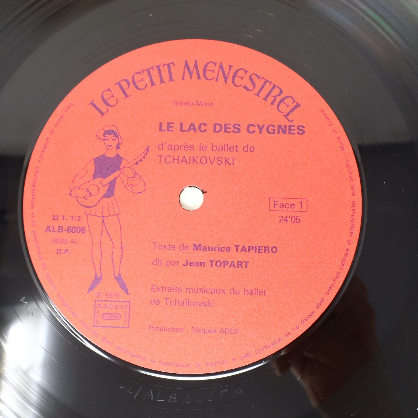 Le Lac des Cygnes Tchaikovski Jean Topart Disque Record Vinyl ALB-6005 Français