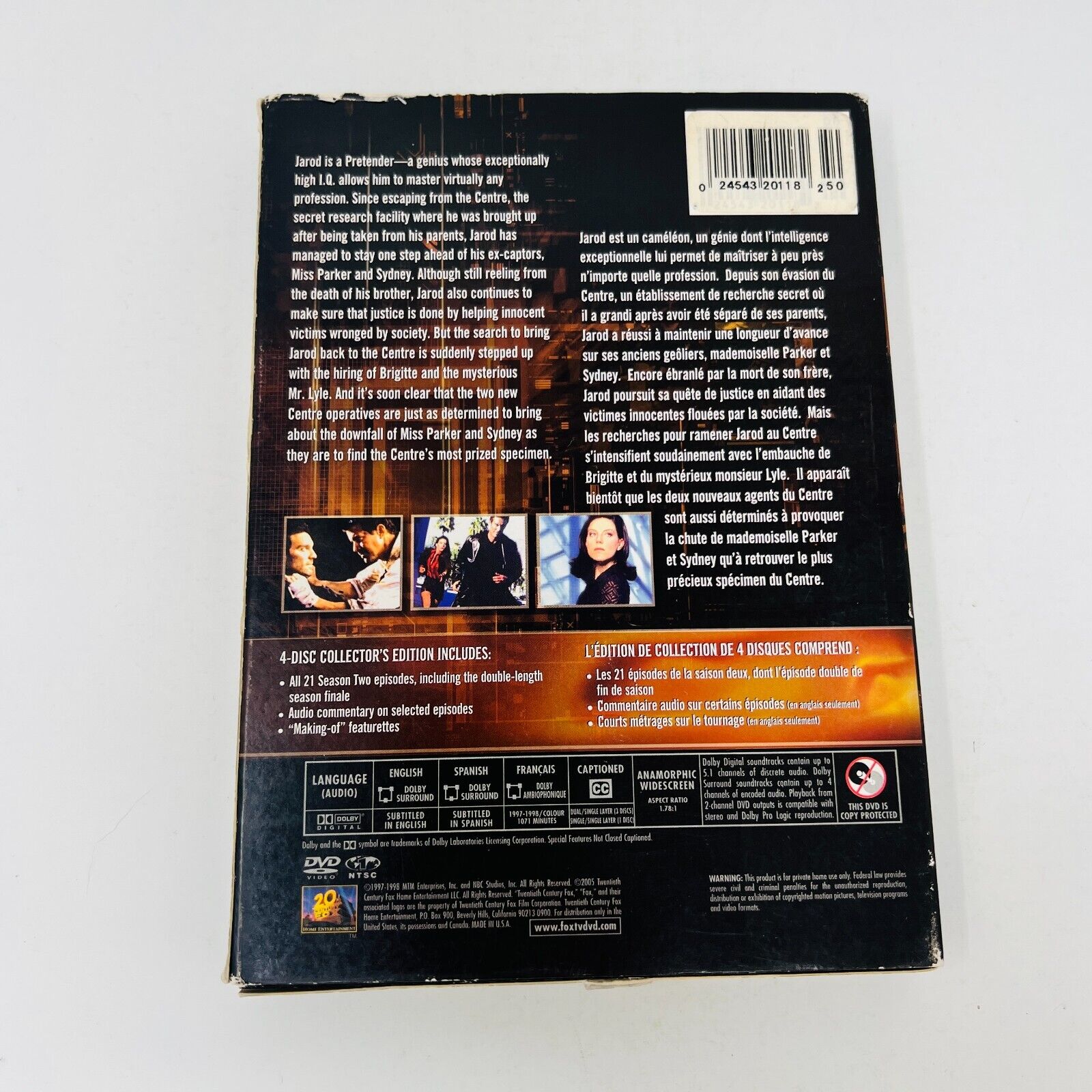 2005 The Pretender/Le Caméléon Season 2 DVD Tested Region 1 English/Français