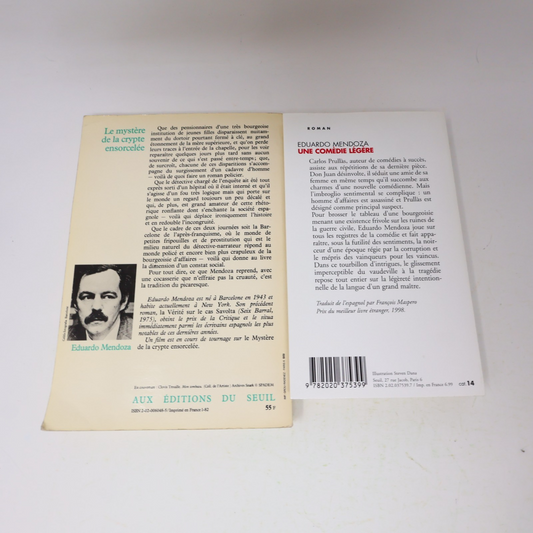 Eduardo Mendoza Lot 2 Livres Le Mystère de la Crypte Ensorcelée/Comédie Légère