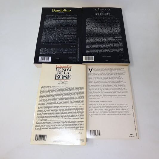 Umberto Eco Le Nom de la Rose Baudolino Pendule de Foucault Lot 4 Livres Roman